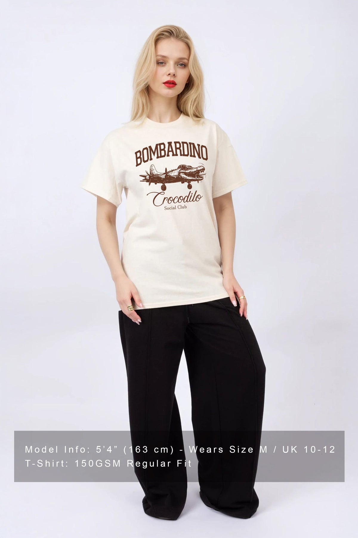 Regular Fit T-shirt in Bomberdino Crocodilo Brainrot Print
