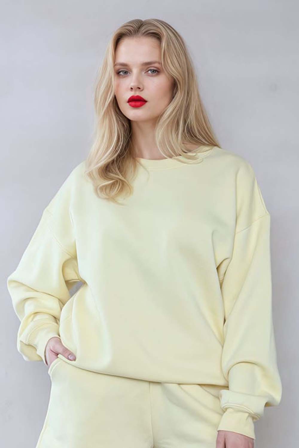 320 GSM Premium LSF Fleece Oversized Sweatshirt in Butter (Pack of 4)