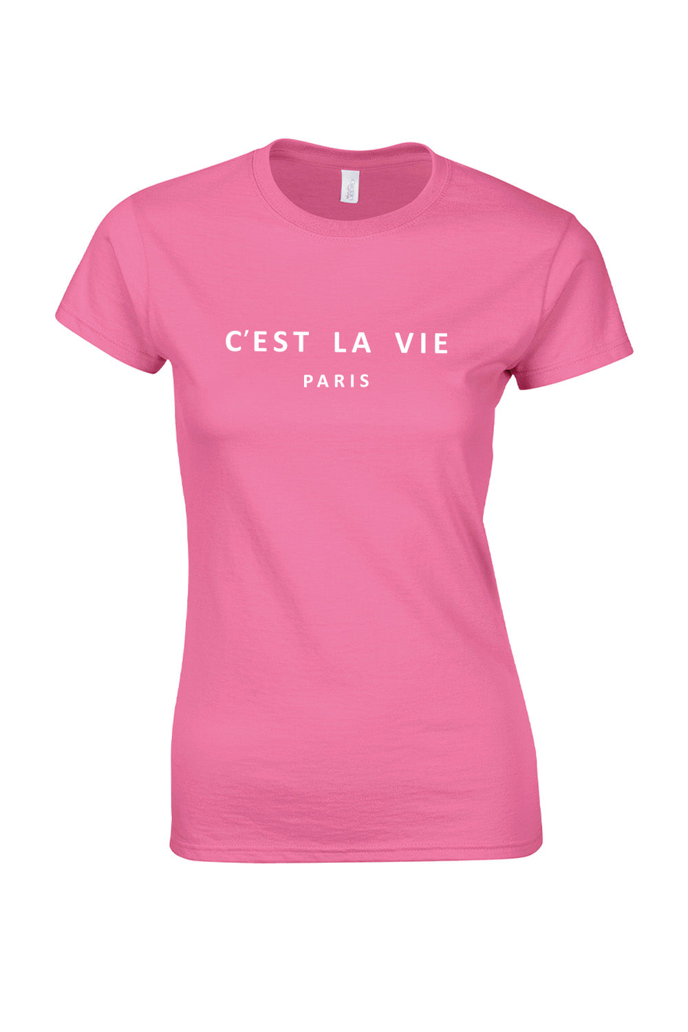 C'est La Vie Paris Slogan Fitted T-Shirt (Pack of 6)