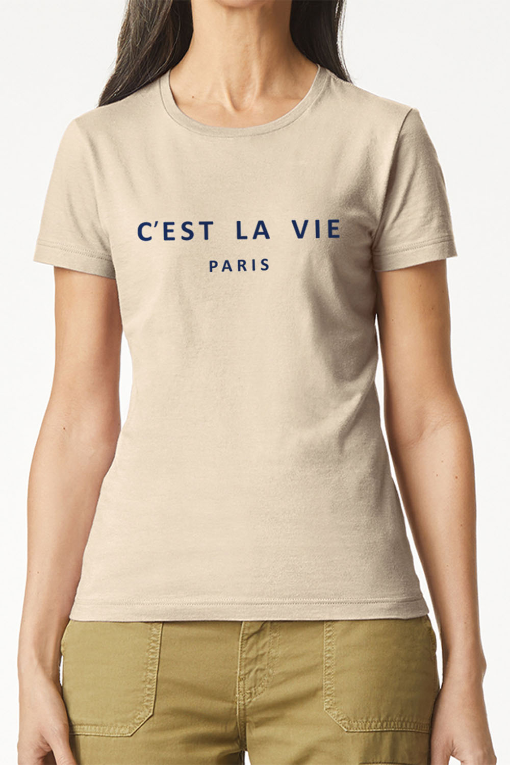 C'est La Vie Paris Slogan Fitted T-Shirt
