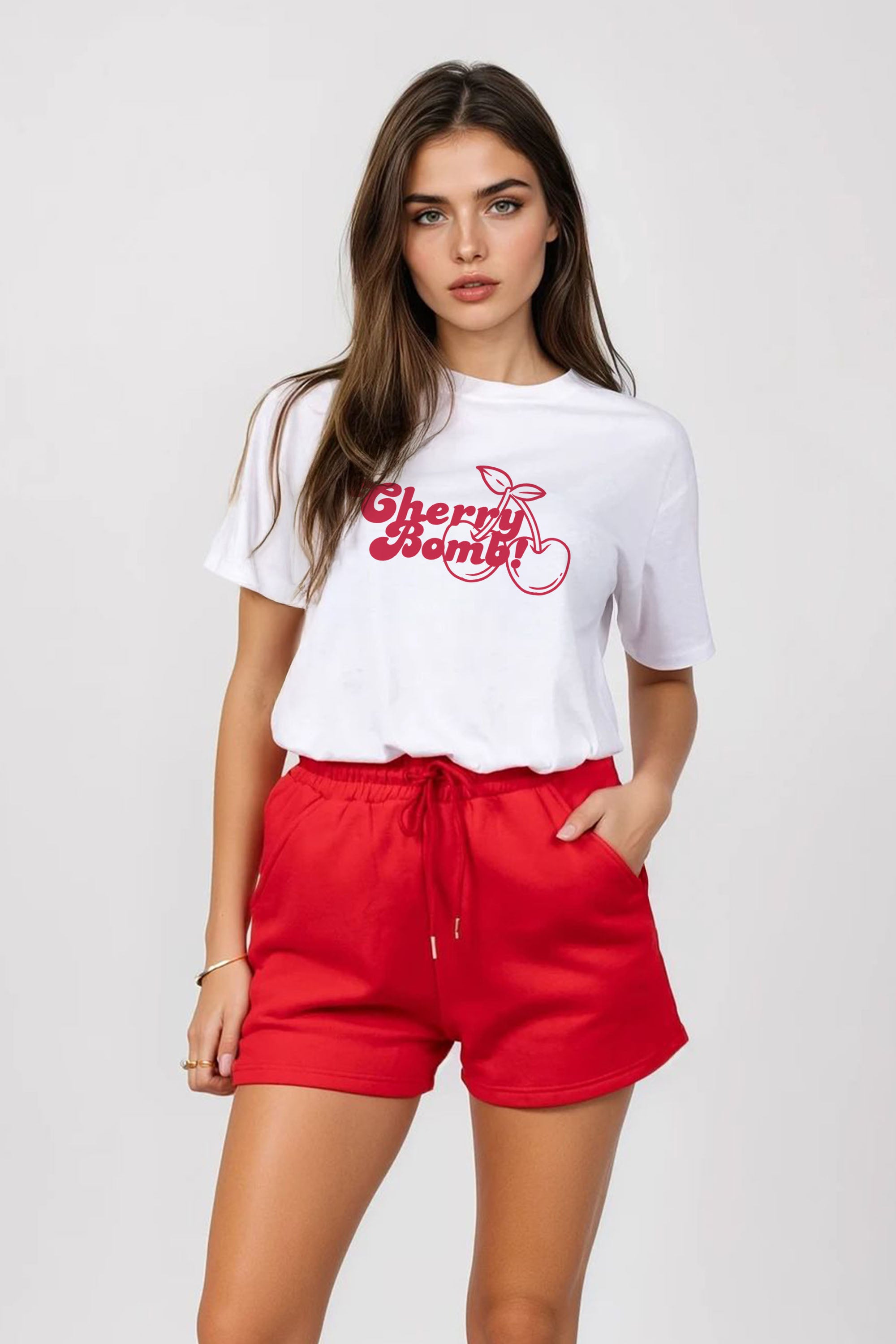 Regular Fit T-Shirt & LSF Short Sets In Cherry Bomb Print (Pack of 4 sets)