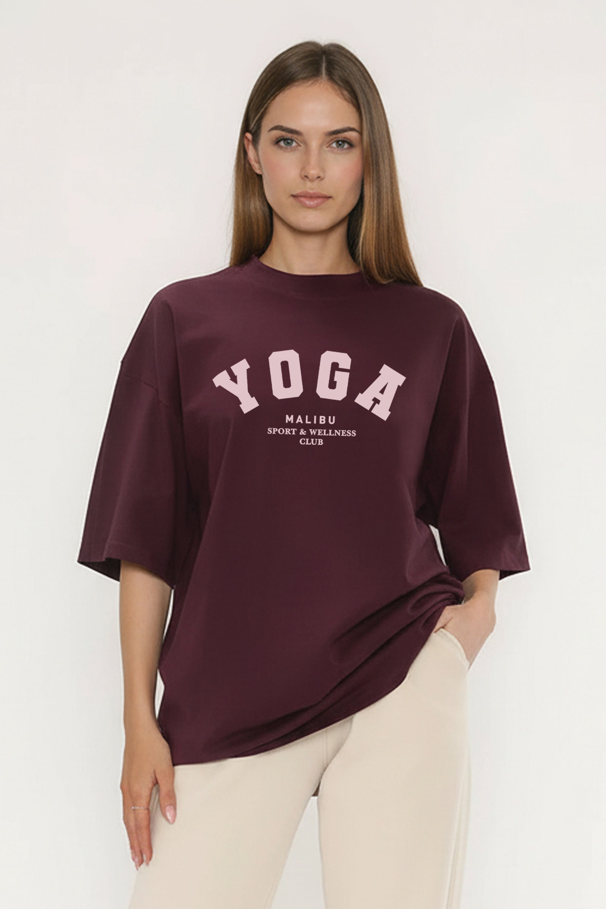 220GSM Oversized T-Shirt in Yoga Print | Missi Clothing UK