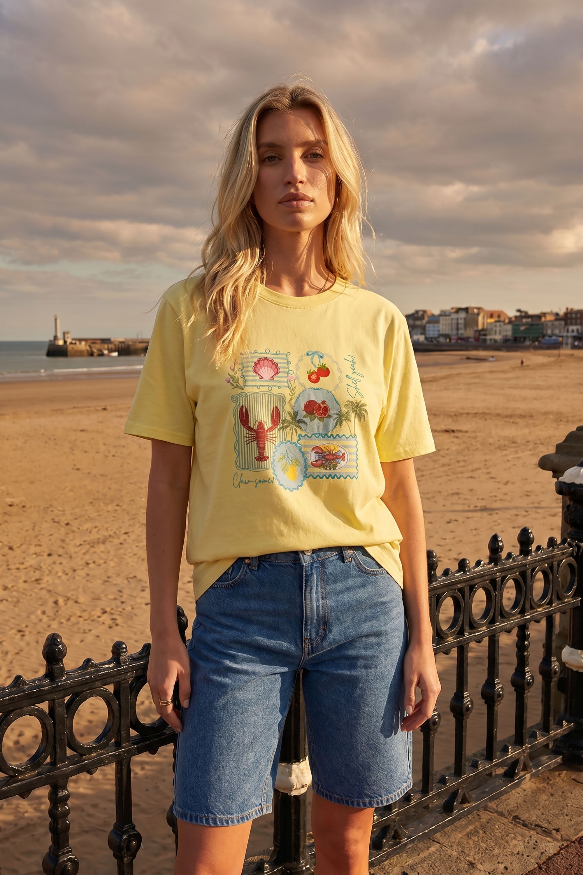 Coastal Postcard Collection Printed T-shirt