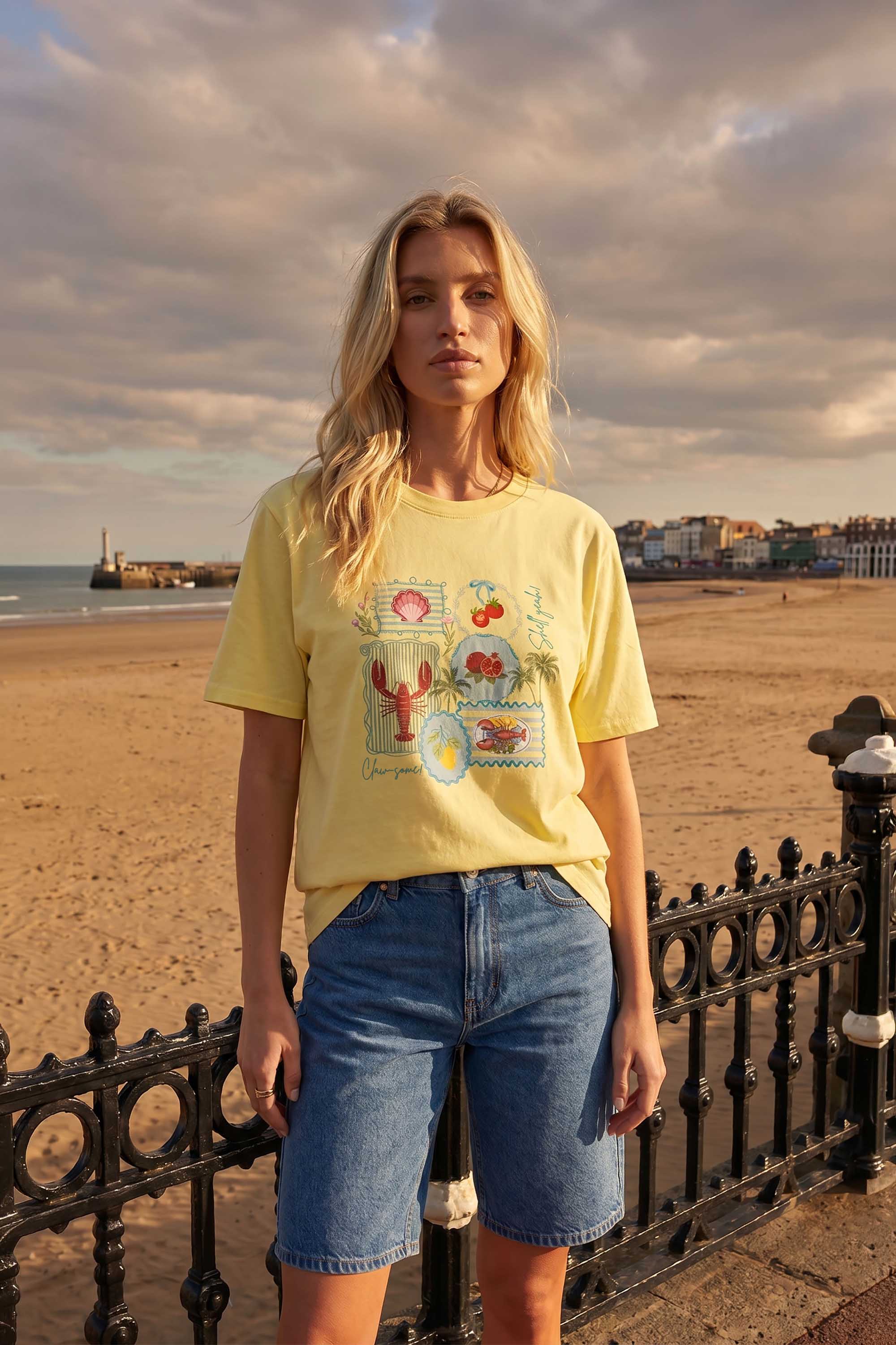 Coastal Postcard Collection Printed T-shirt