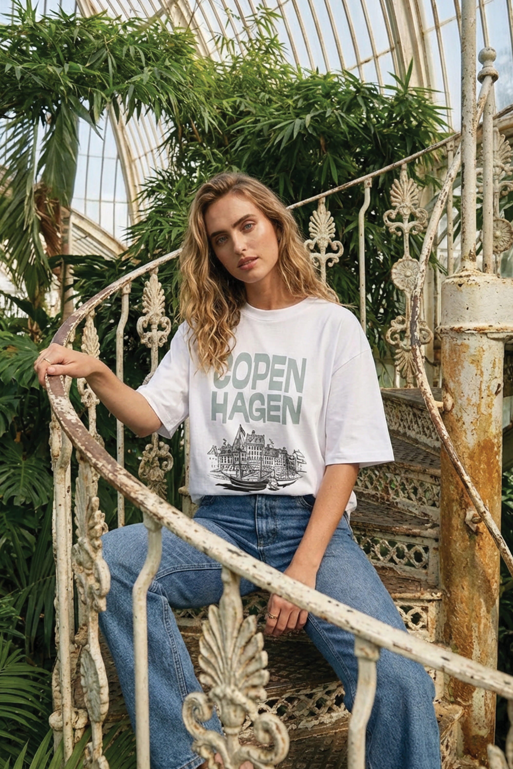 220GSM Oversized T-Shirt in Copenhagen Denmark Graphic Print