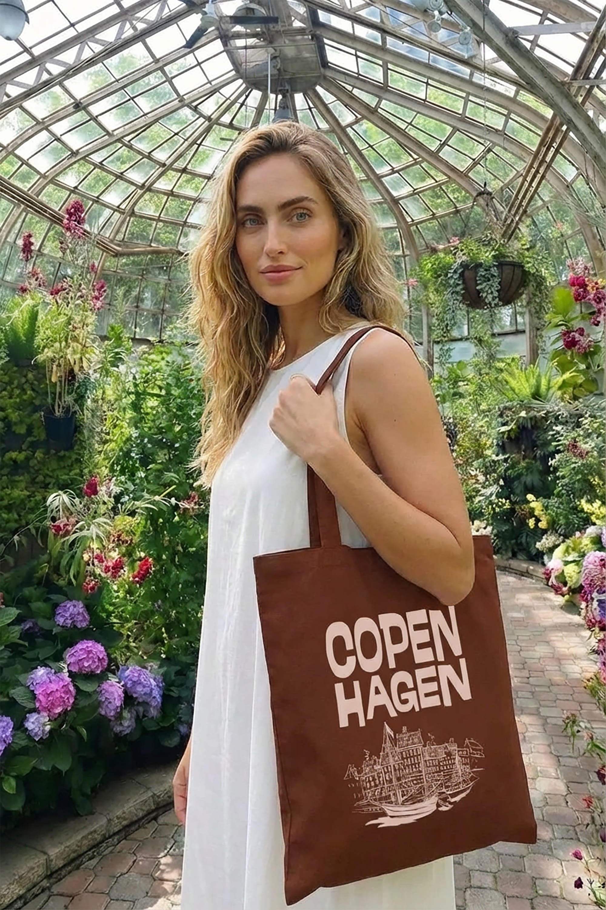 Copenhagen Denmark Graphic Printed Cotton Tote Bag