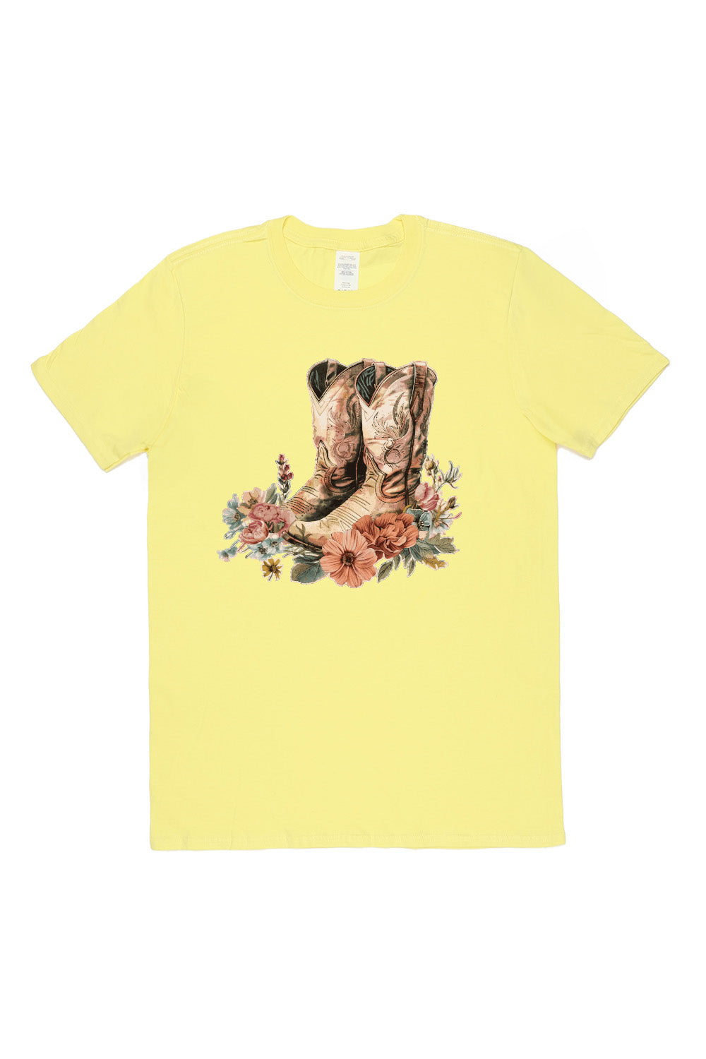 Cowboy boots with flowers T-Shirt in Yellow (Custom Packs)
