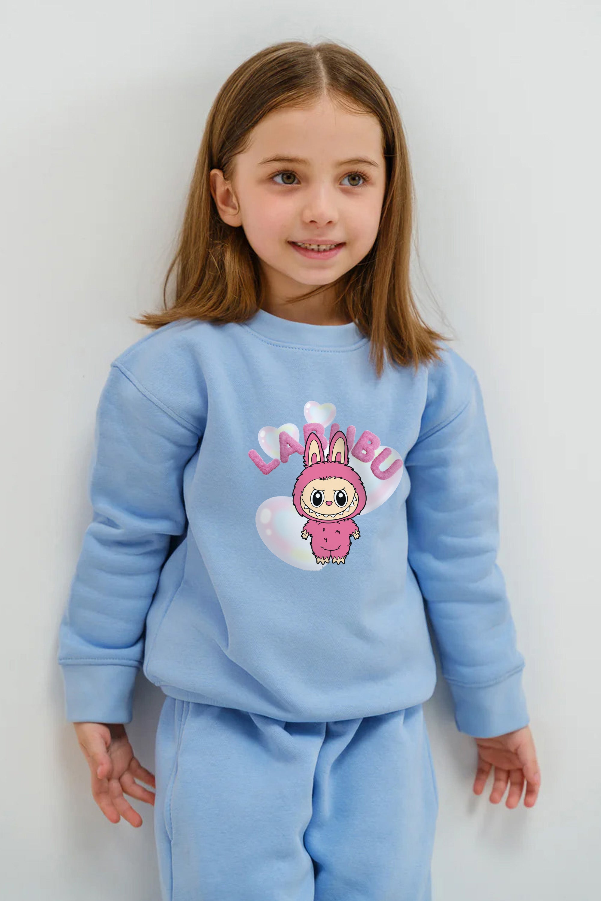 Kids Premium Cute Labubu Printed Sweatshirt Missi Clothing UK - Main Image