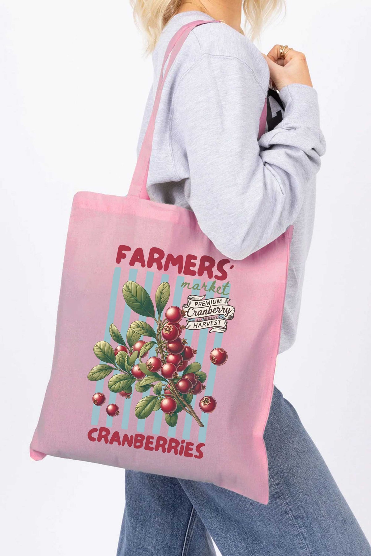 Farmers Market Cranberries Printed Tote bag