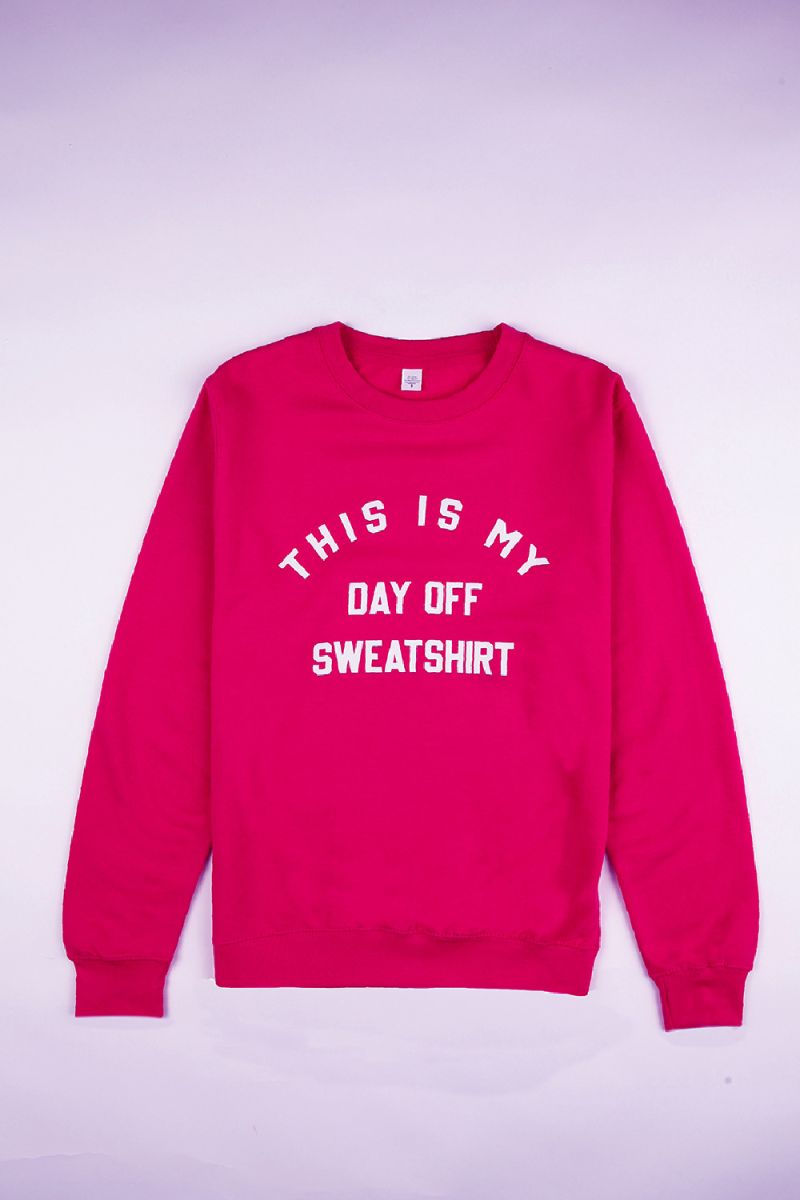 Day Off Slogan Oversized Sweatshirt (Pack of 6)