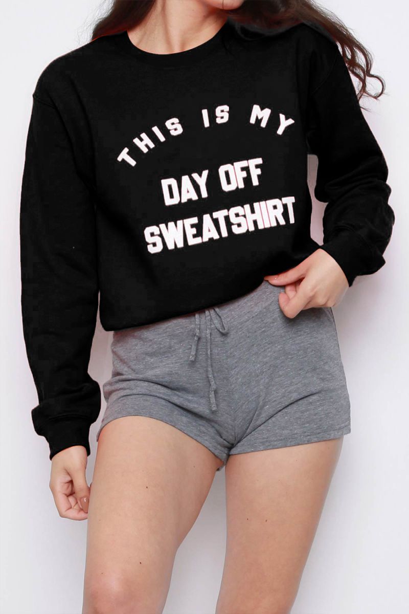 Day Off Slogan Oversized Sweatshirt (Pack of 6)