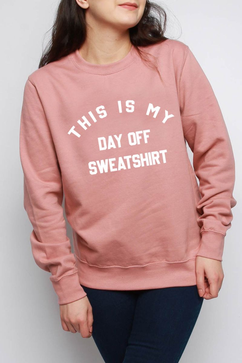 Day Off Slogan Oversized Sweatshirt (Pack of 6)