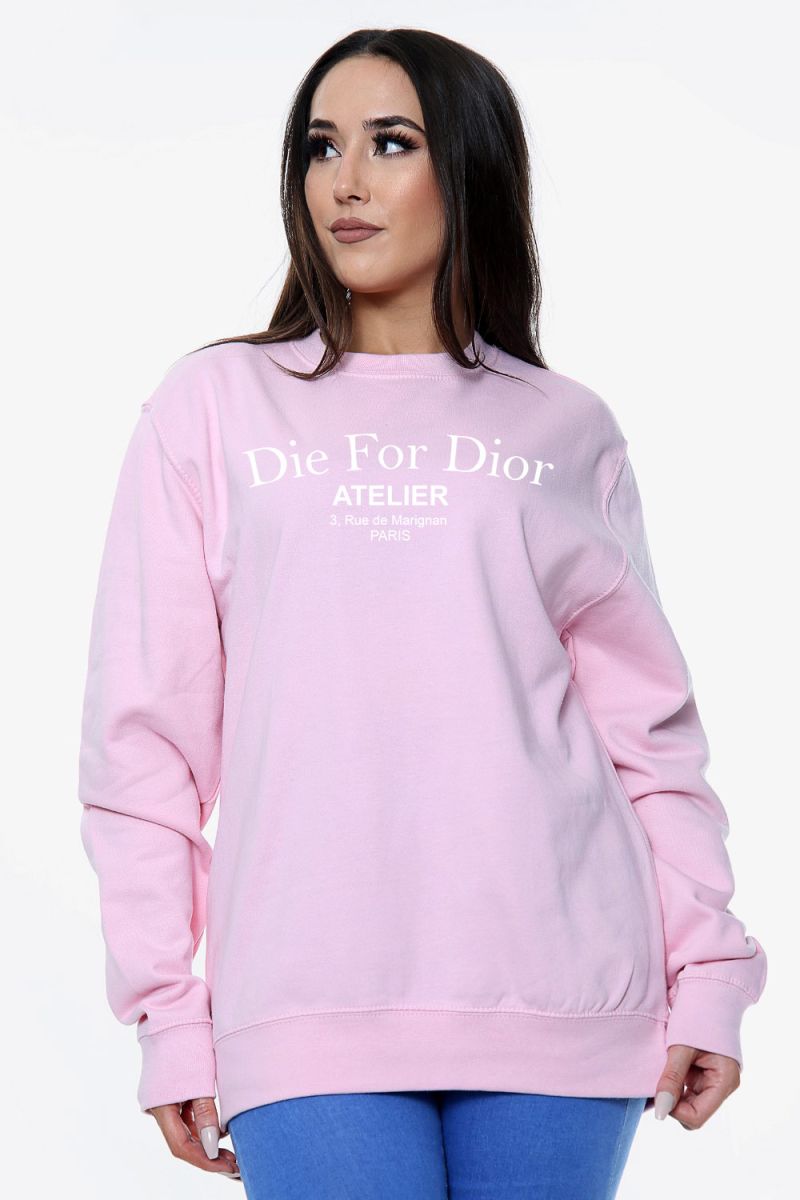 Die For Dior Slogan Oversized Sweatshirt (Pack of 6)