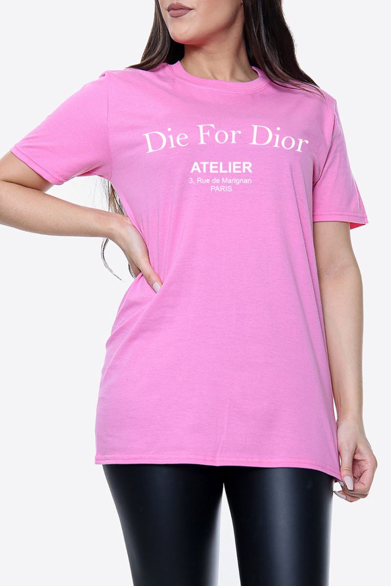 Die For Dior Slogan Oversized T-Shirt (Pack of 6)