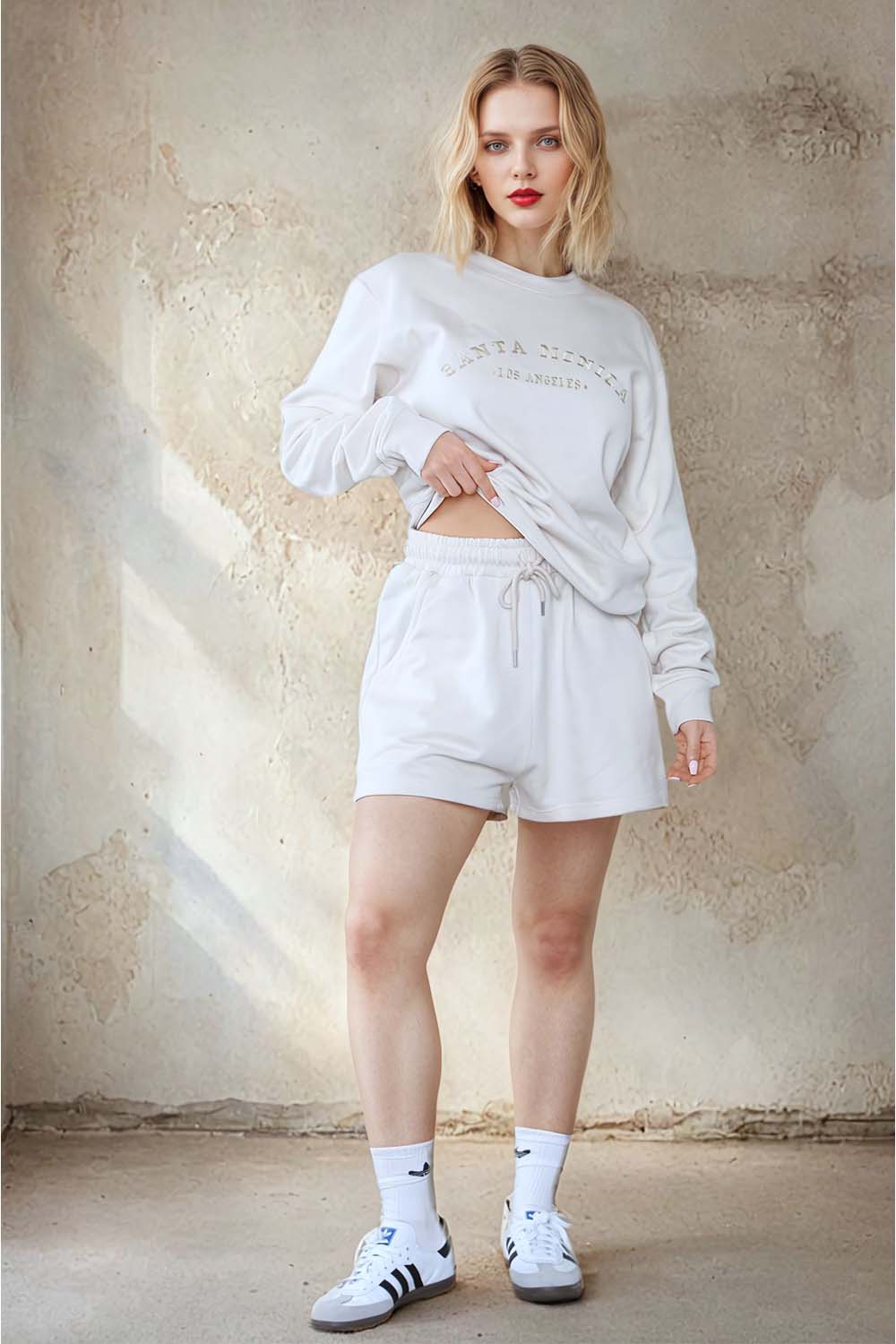 Santa Monica Embroidered LSF Regular Fit Co-Ord Set (Pack of 4 Sets)