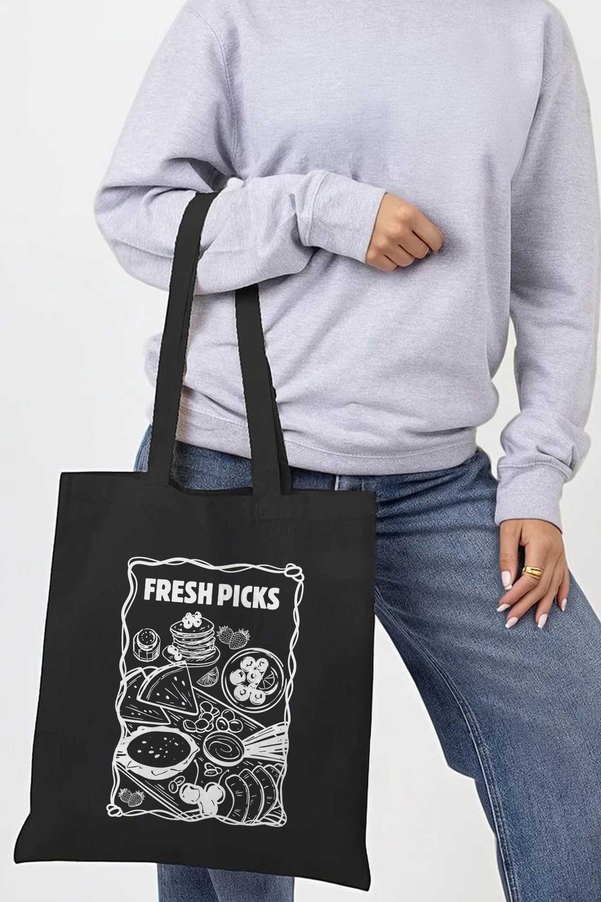 Fresh Picks Picnic Printed Tote bag