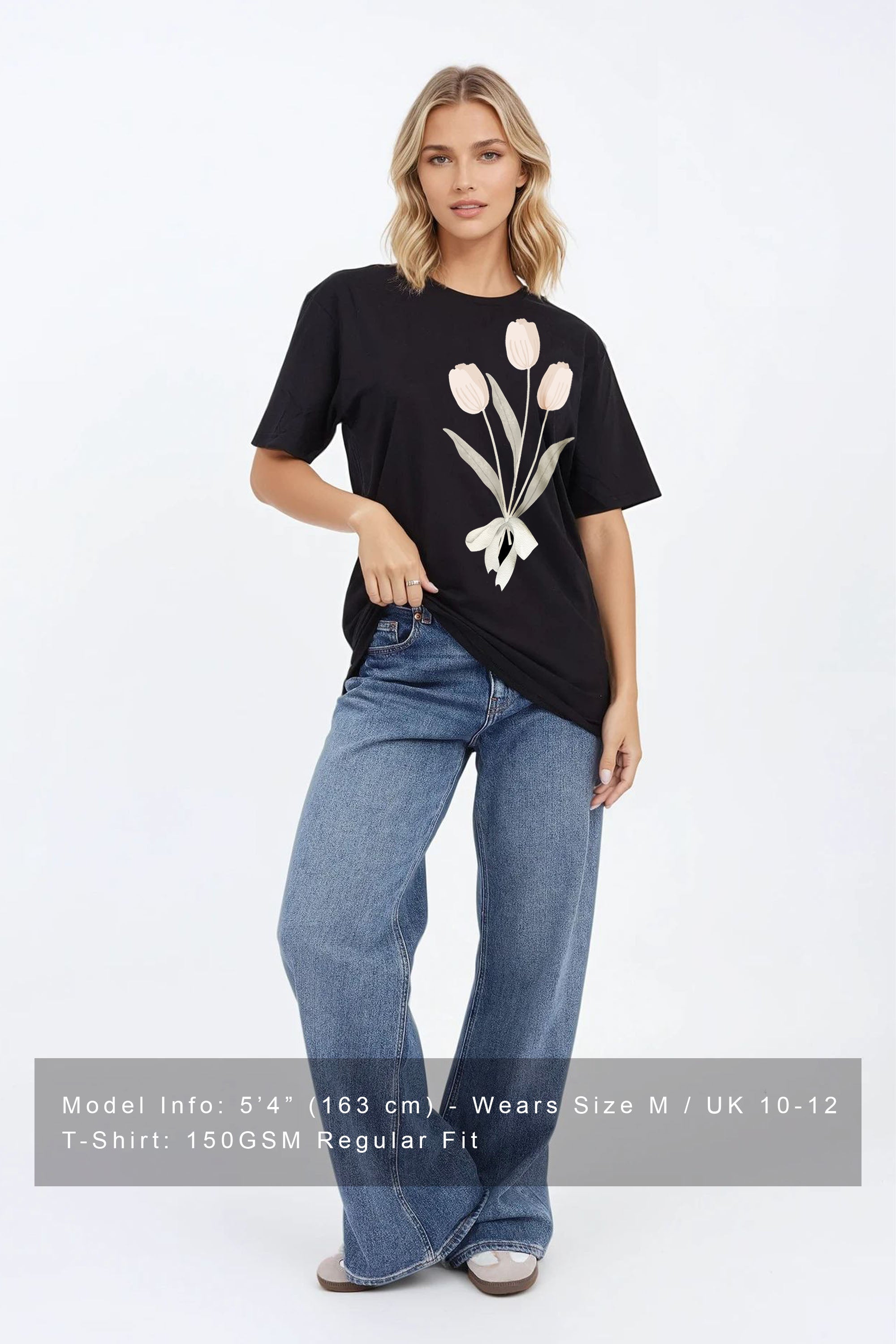 Regular Fit T-shirt in Tulip Bouquet Floral Print