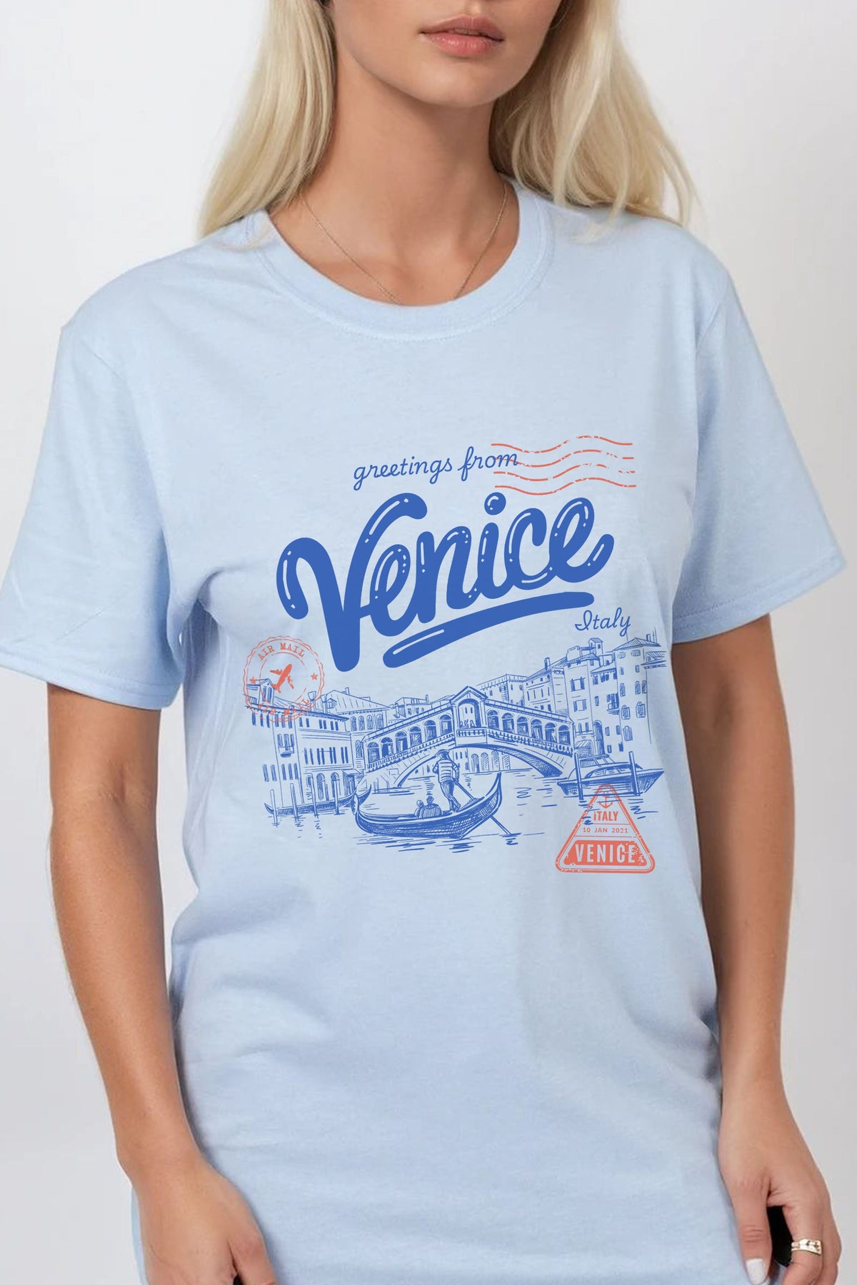 Regular Fit T-shirt in Venice Greetings Print