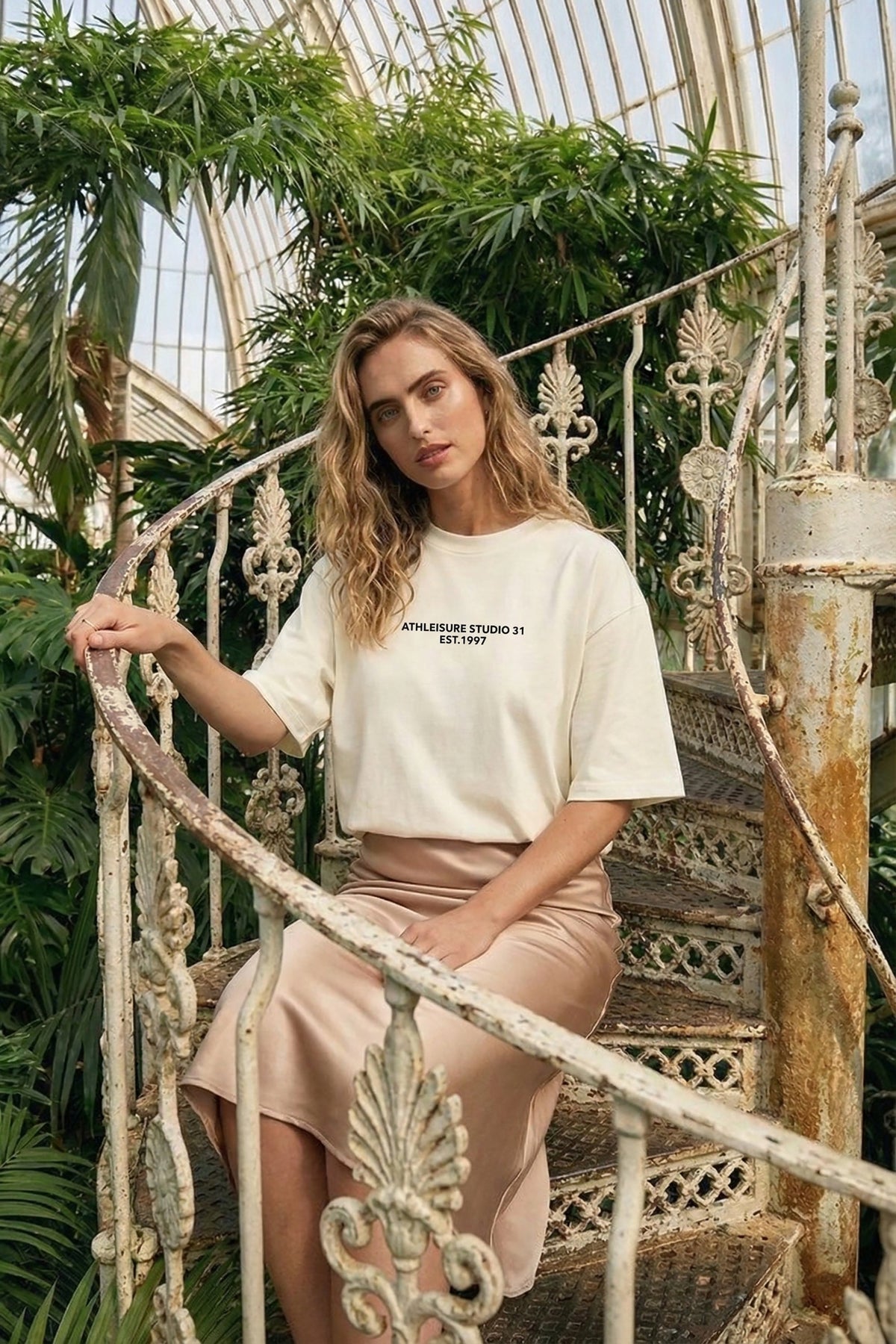 220GSM Oversized T-Shirt In Athleisure Studio Print