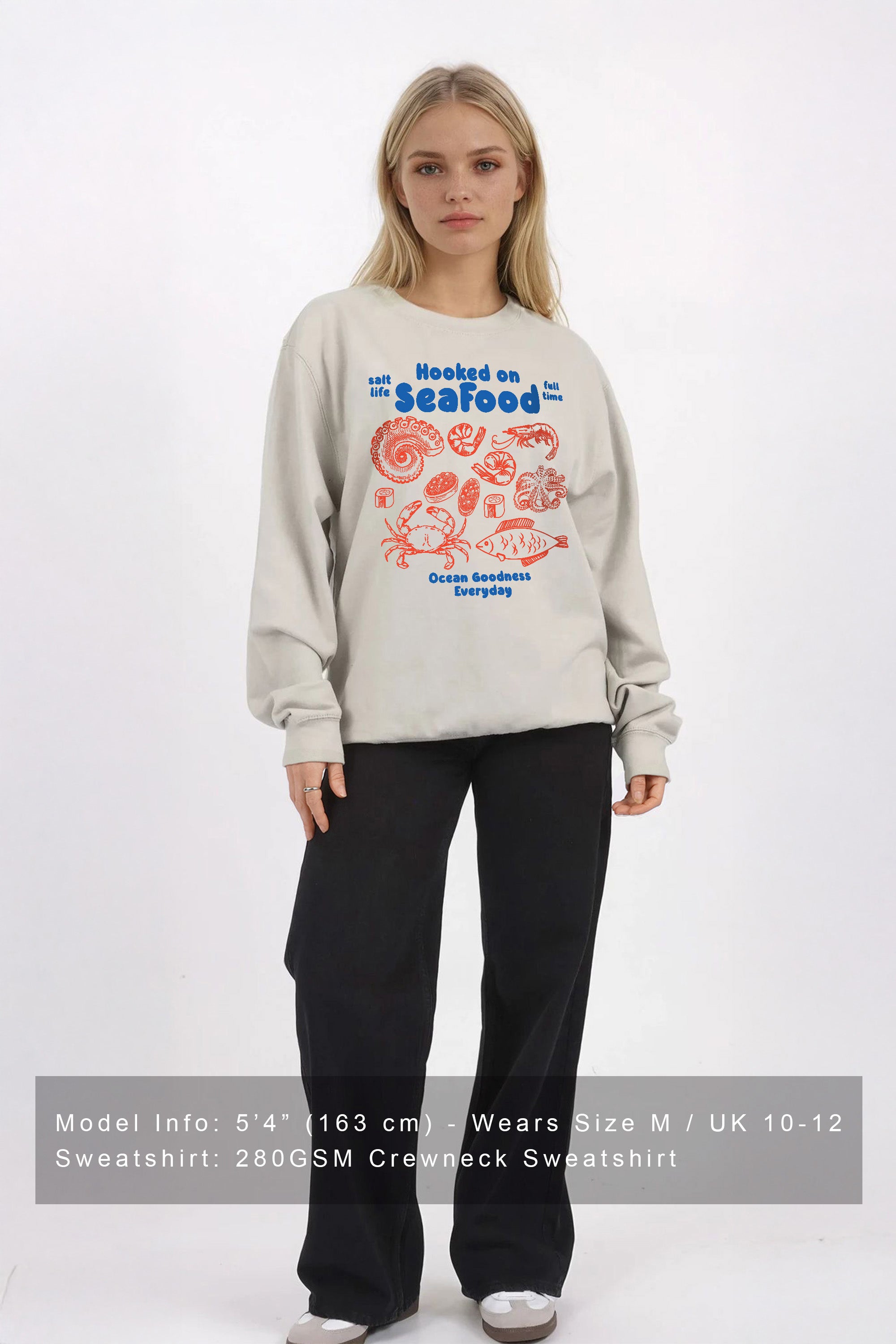 Hooked on Seafood Printed Sweatshirt