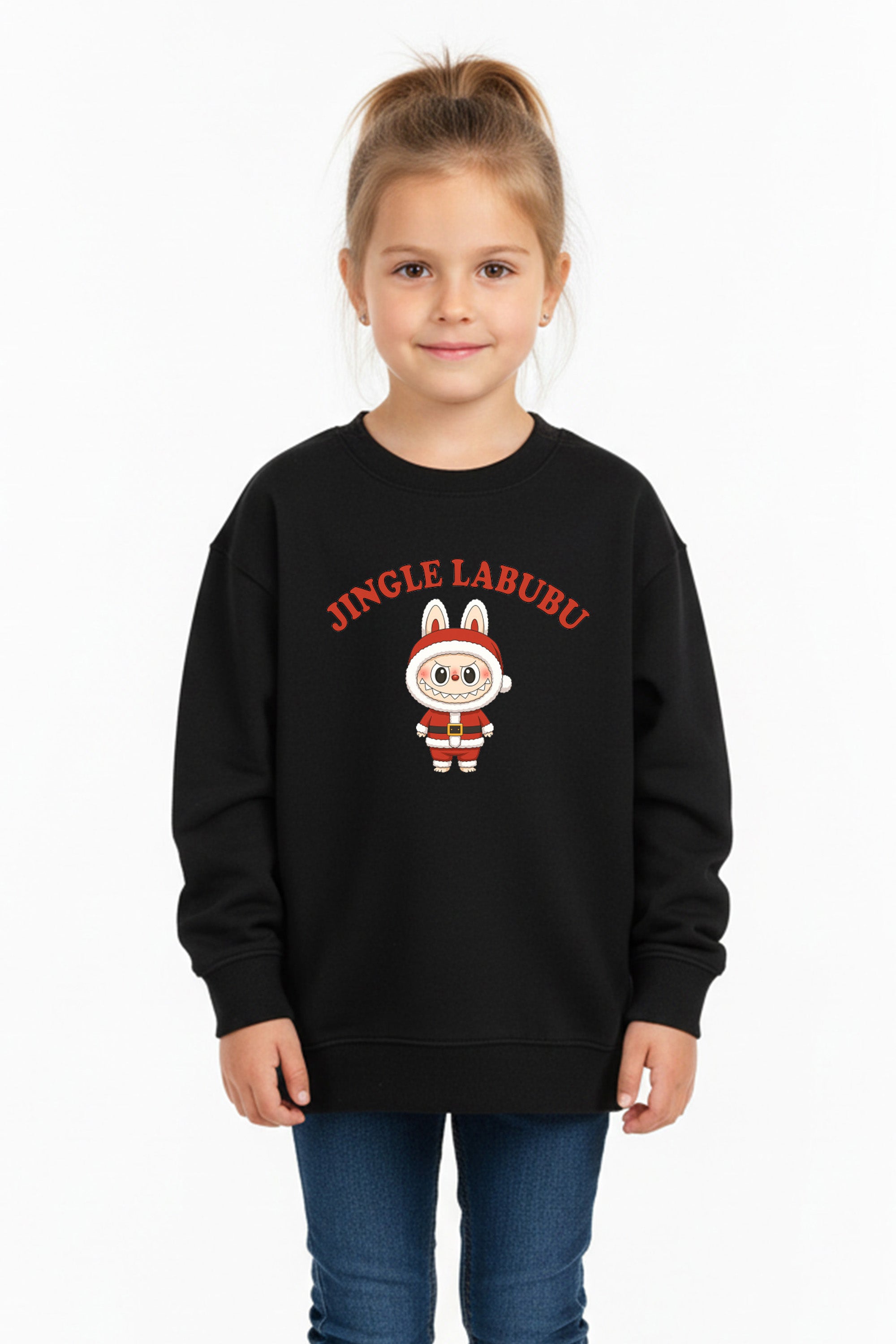 Kids Jingle Labubu Christmas Printed Sweatshirt