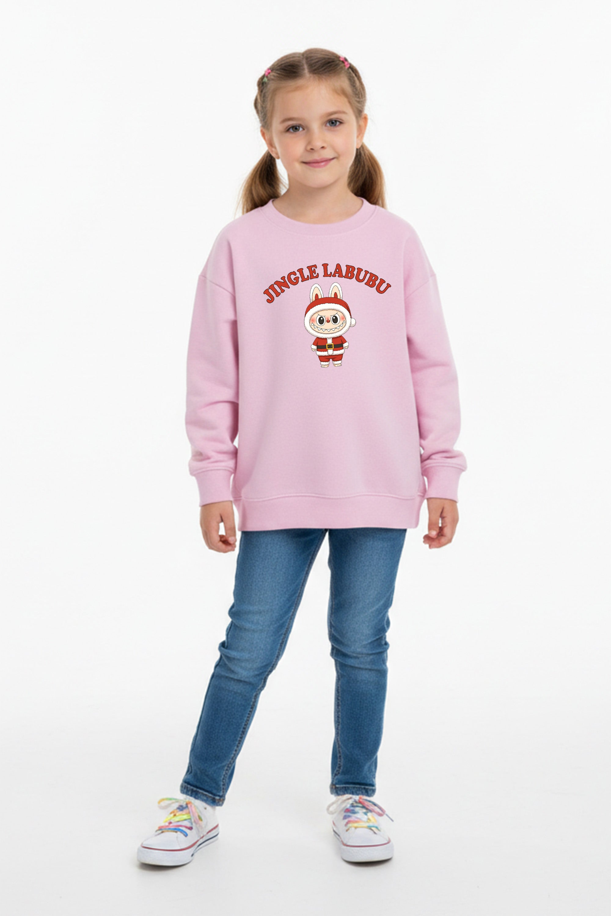 Kids Jingle Labubu Christmas Printed Sweatshirt
