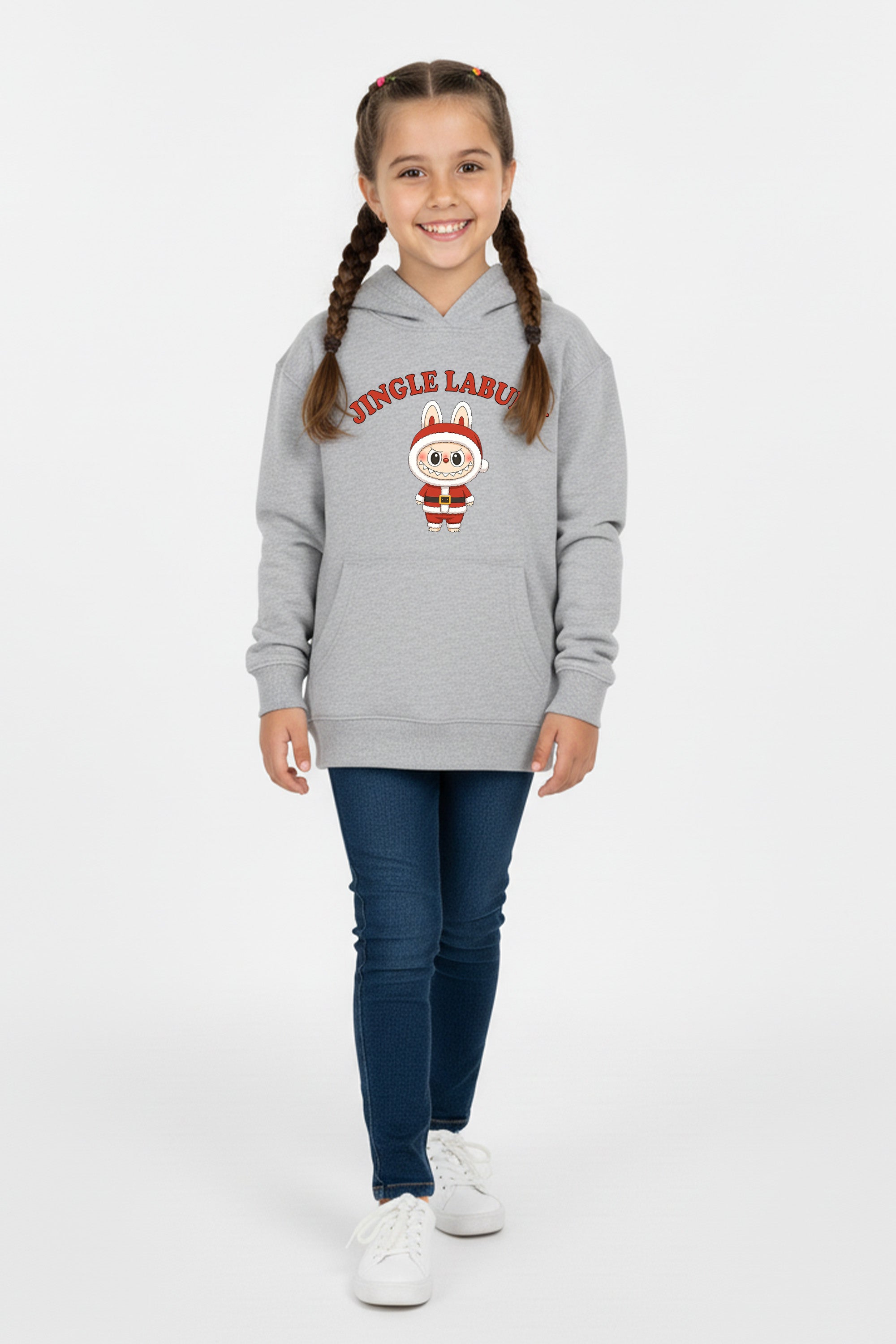 Kids Jingle Labubu Christmas Printed Hoodie