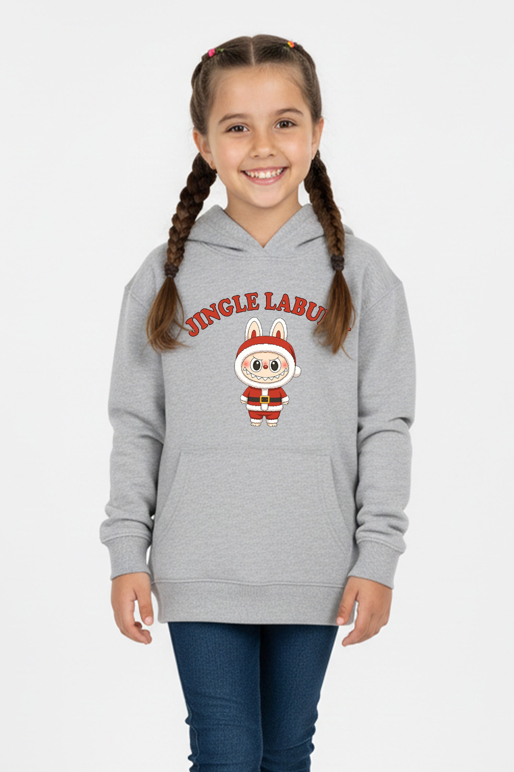 Kids Jingle Labubu Christmas Printed Hoodie