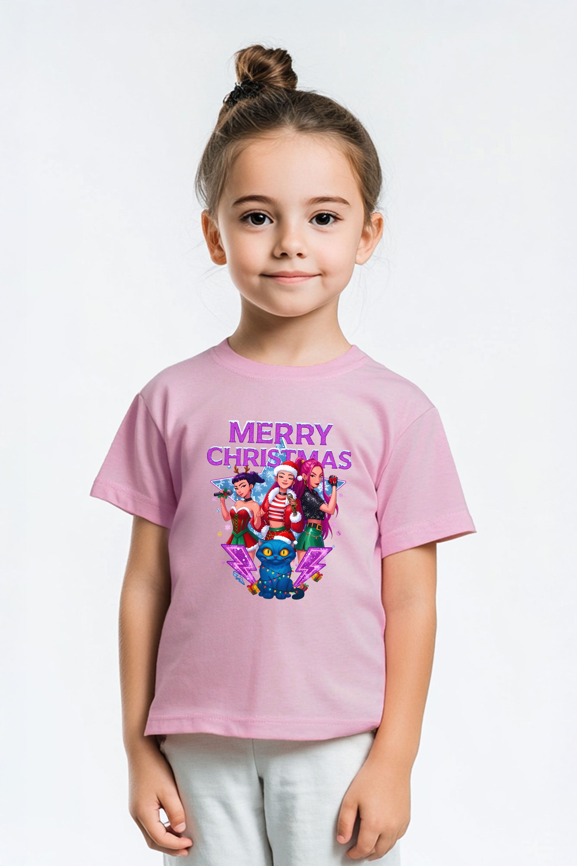 Kids Kpop Girls squad Christmas Printed T-Shirt