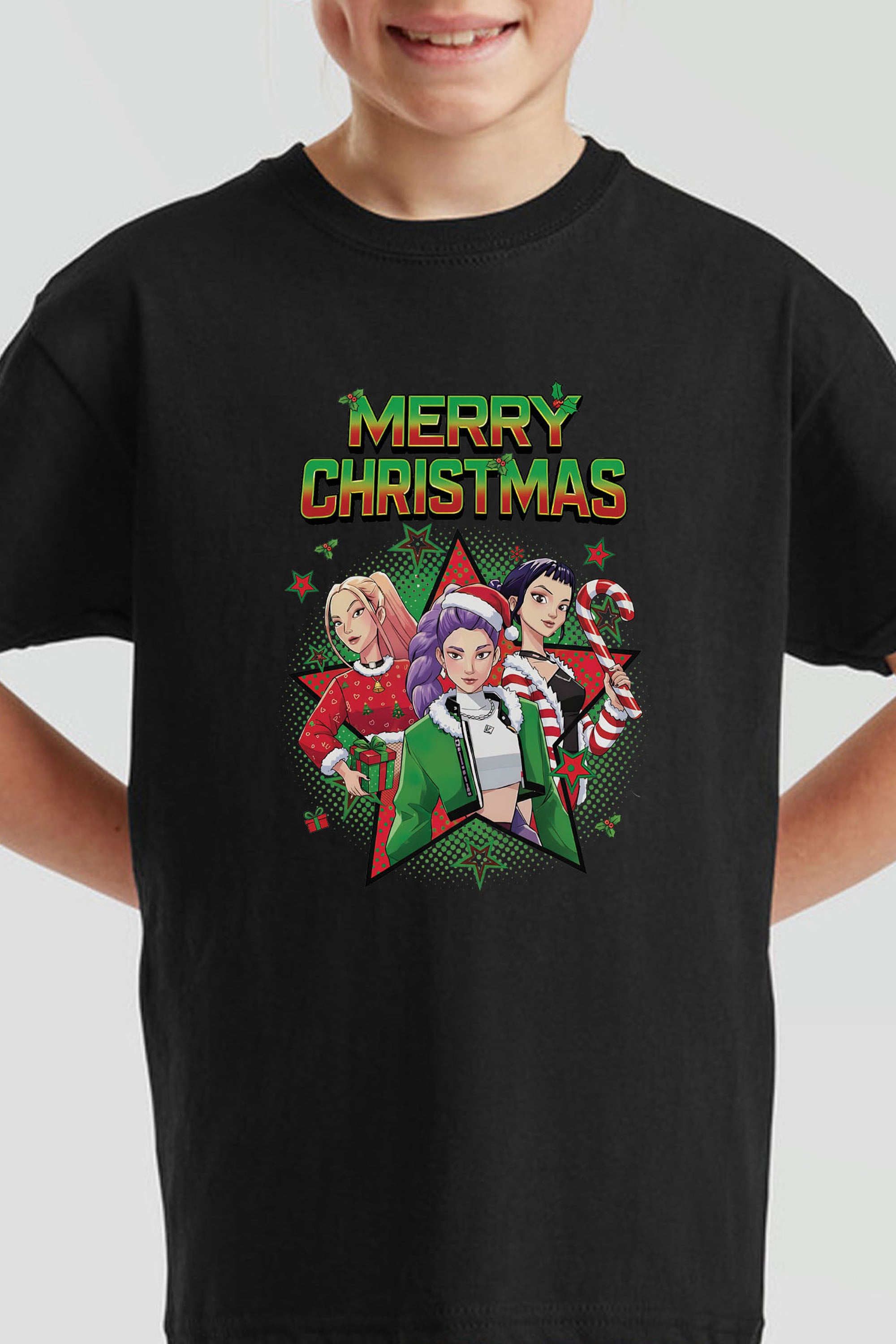 Kids Merry Squad Christmas  Printed T-Shirt