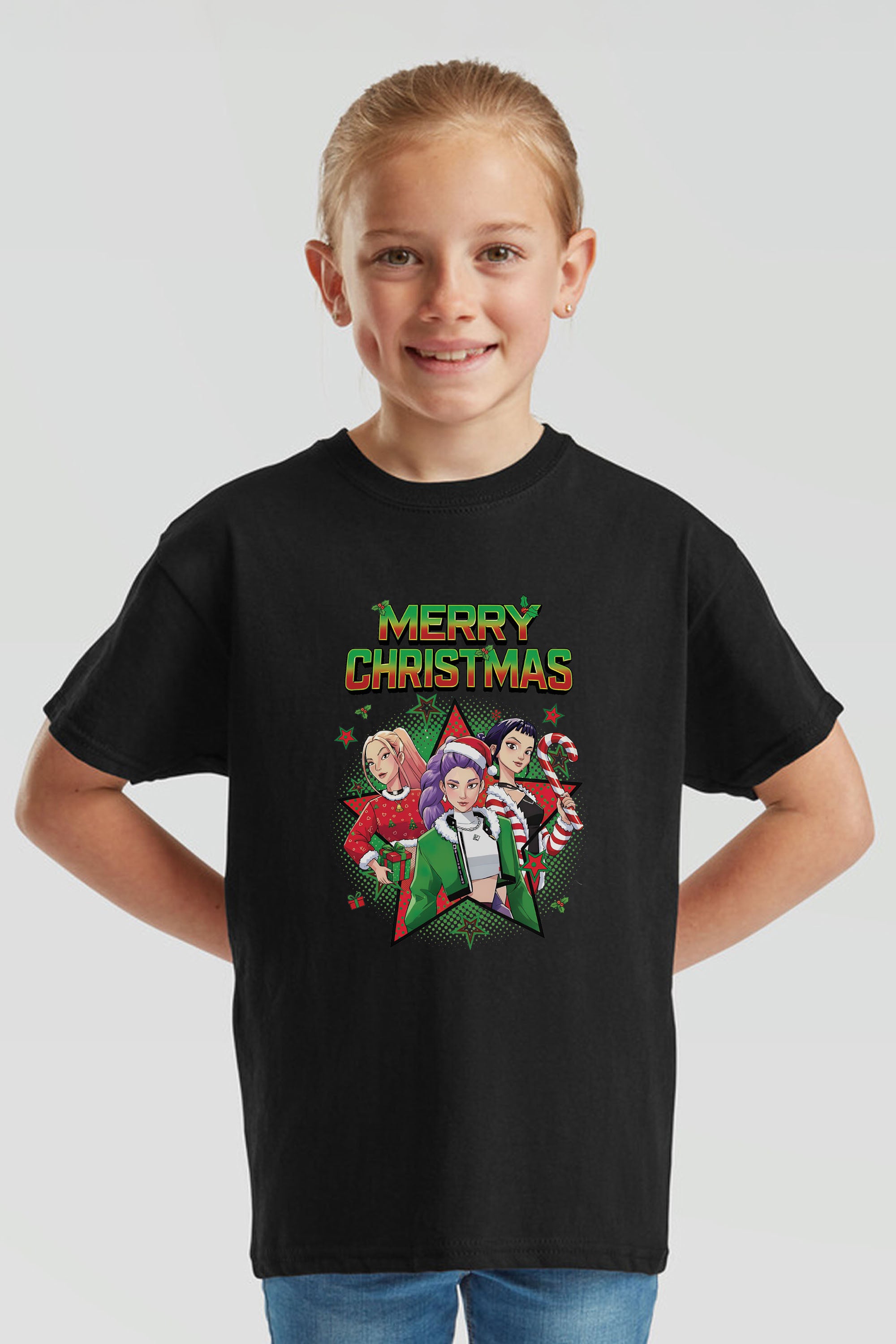 Kids Merry Squad Christmas  Printed T-Shirt