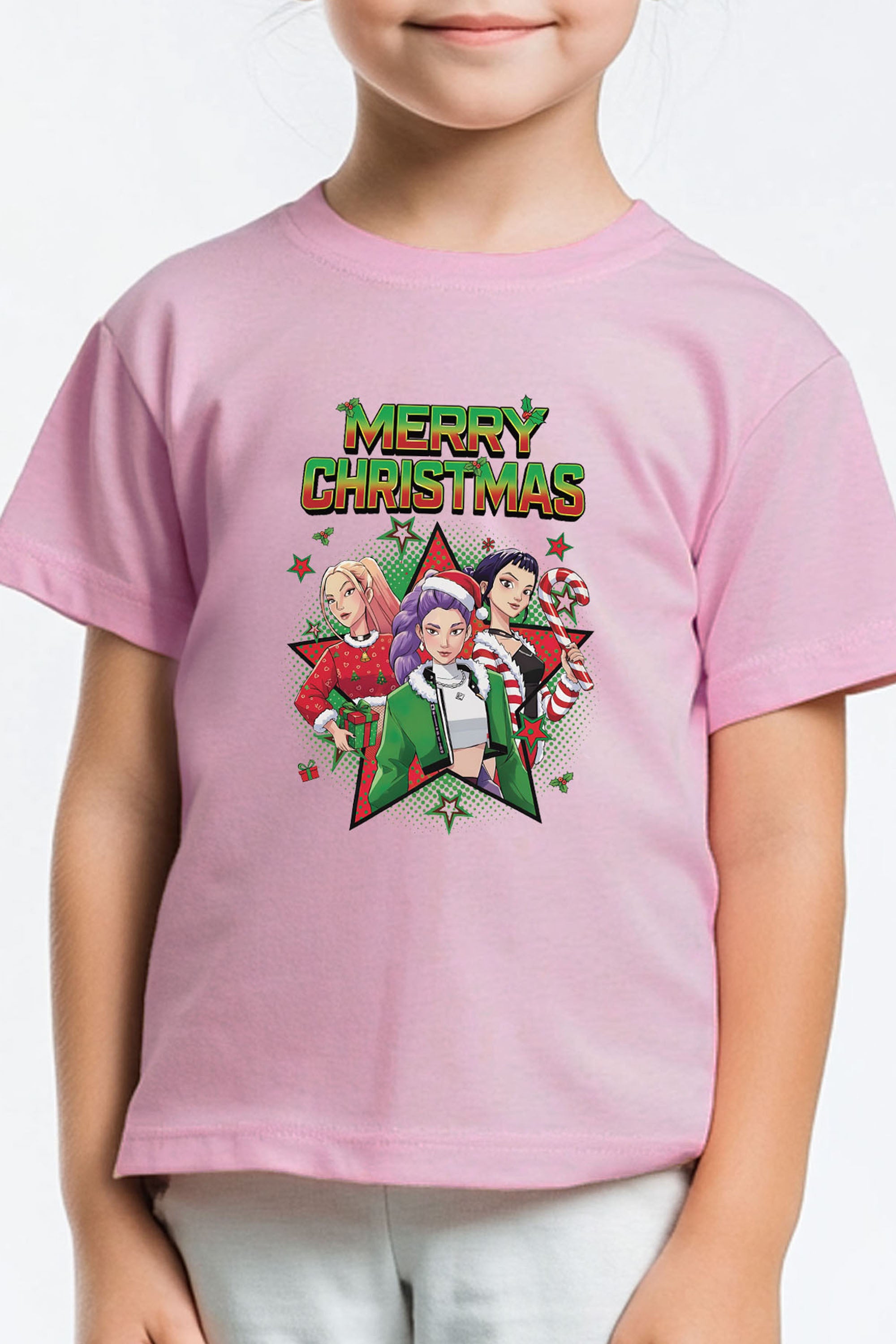 Kids Merry Squad Christmas  Printed T-Shirt