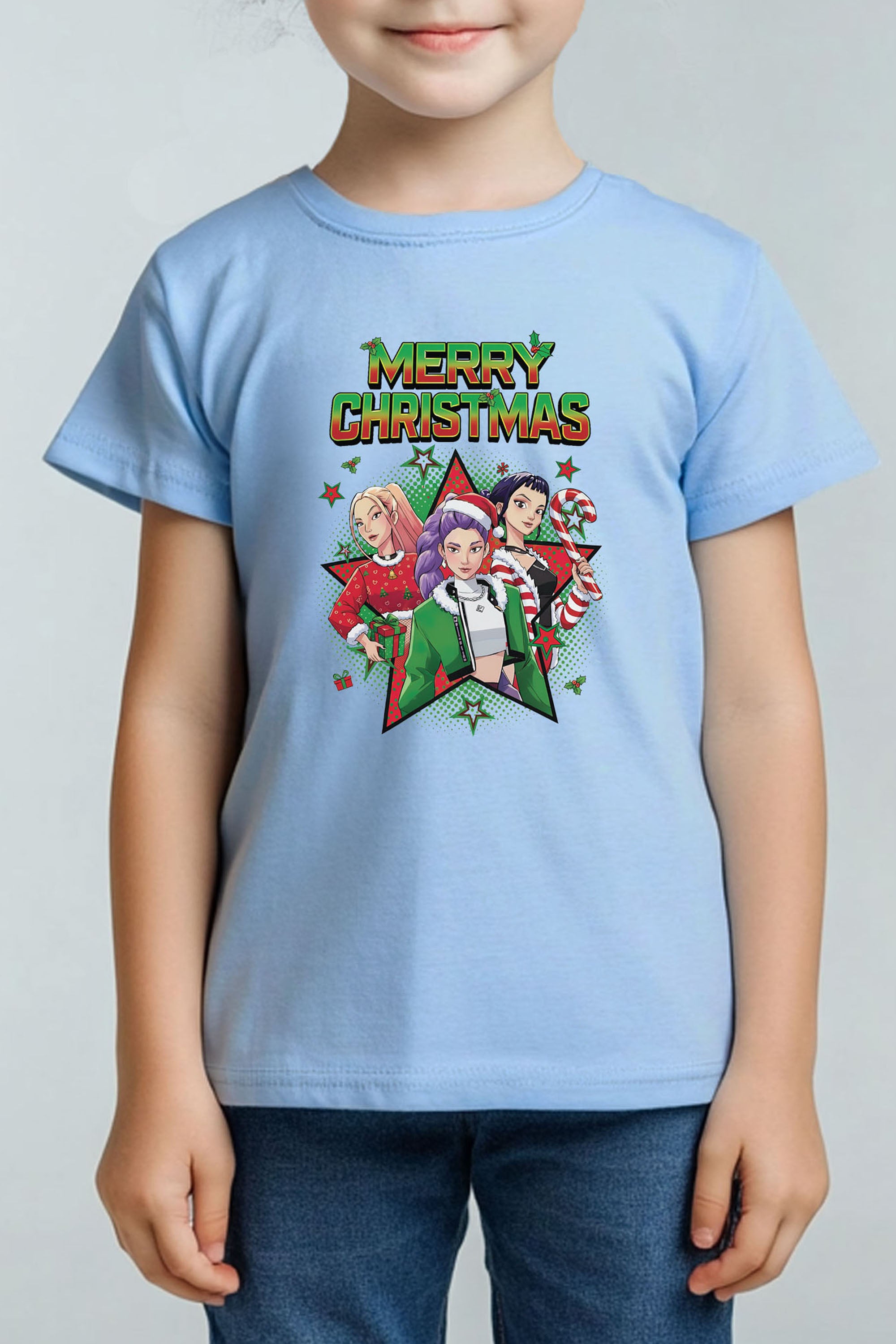 Kids Merry Squad Christmas  Printed T-Shirt