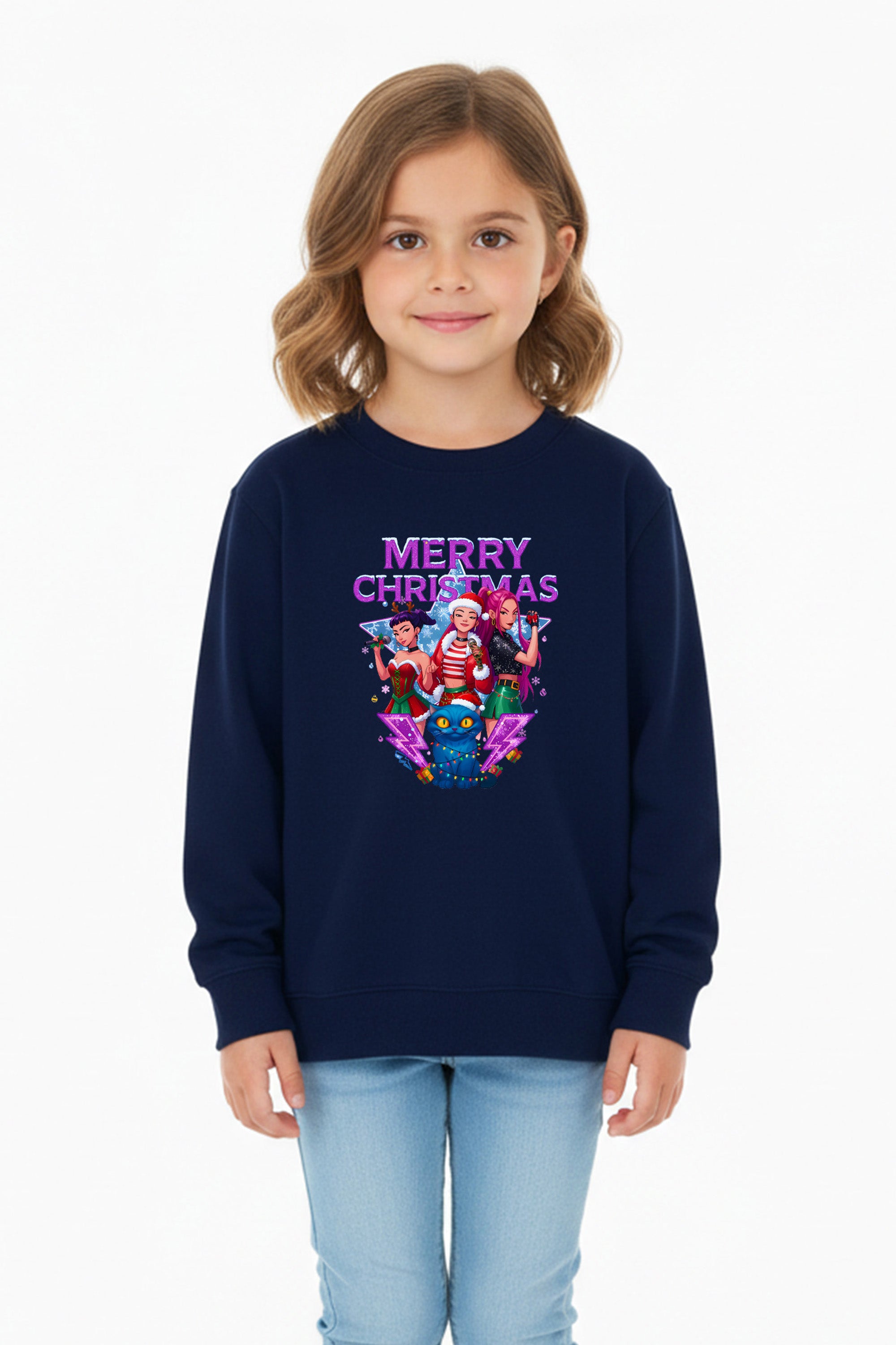 Kids Kpop Girls squad Christmas Printed Sweatshirt
