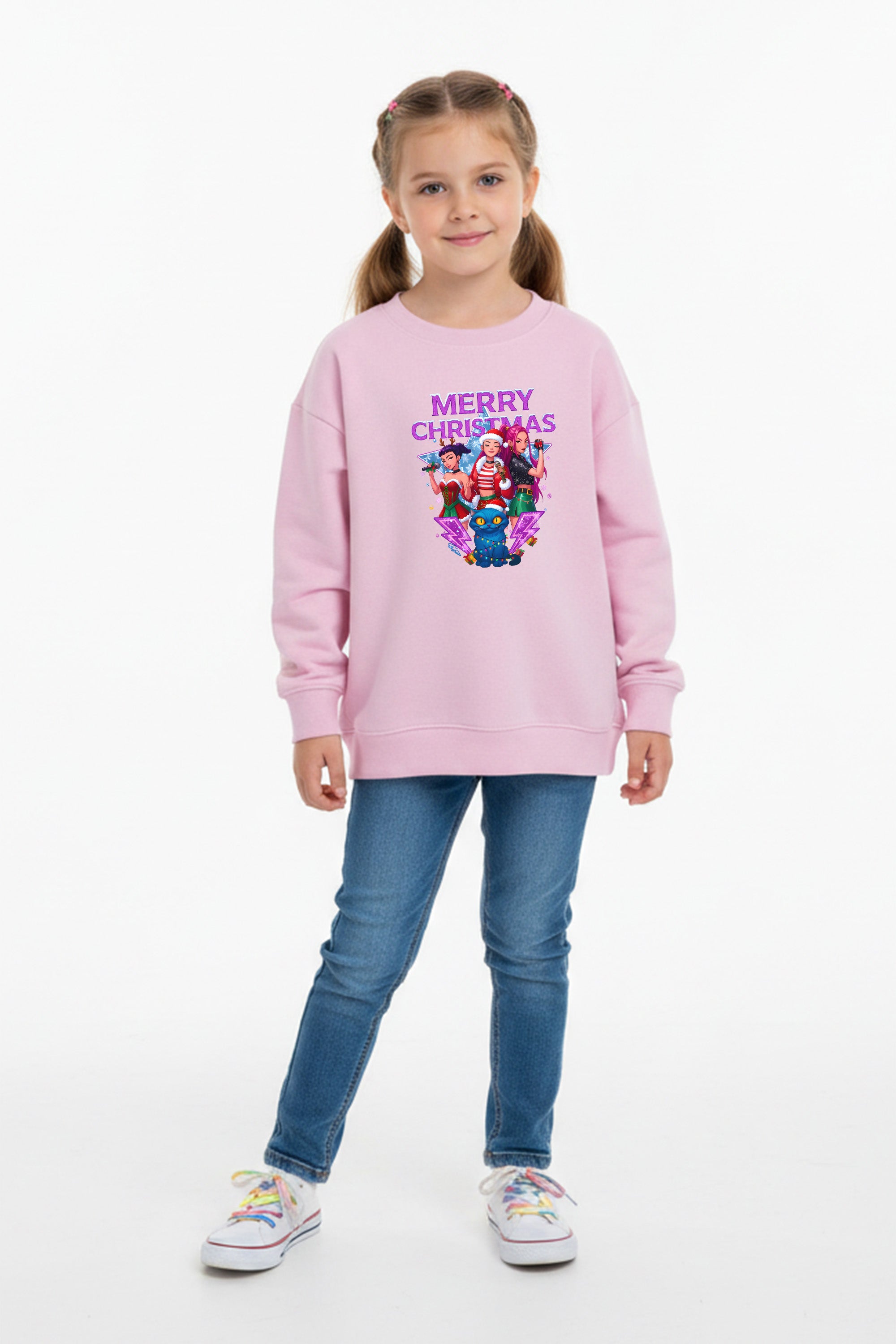 Kids Kpop Girls squad Christmas Printed Sweatshirt