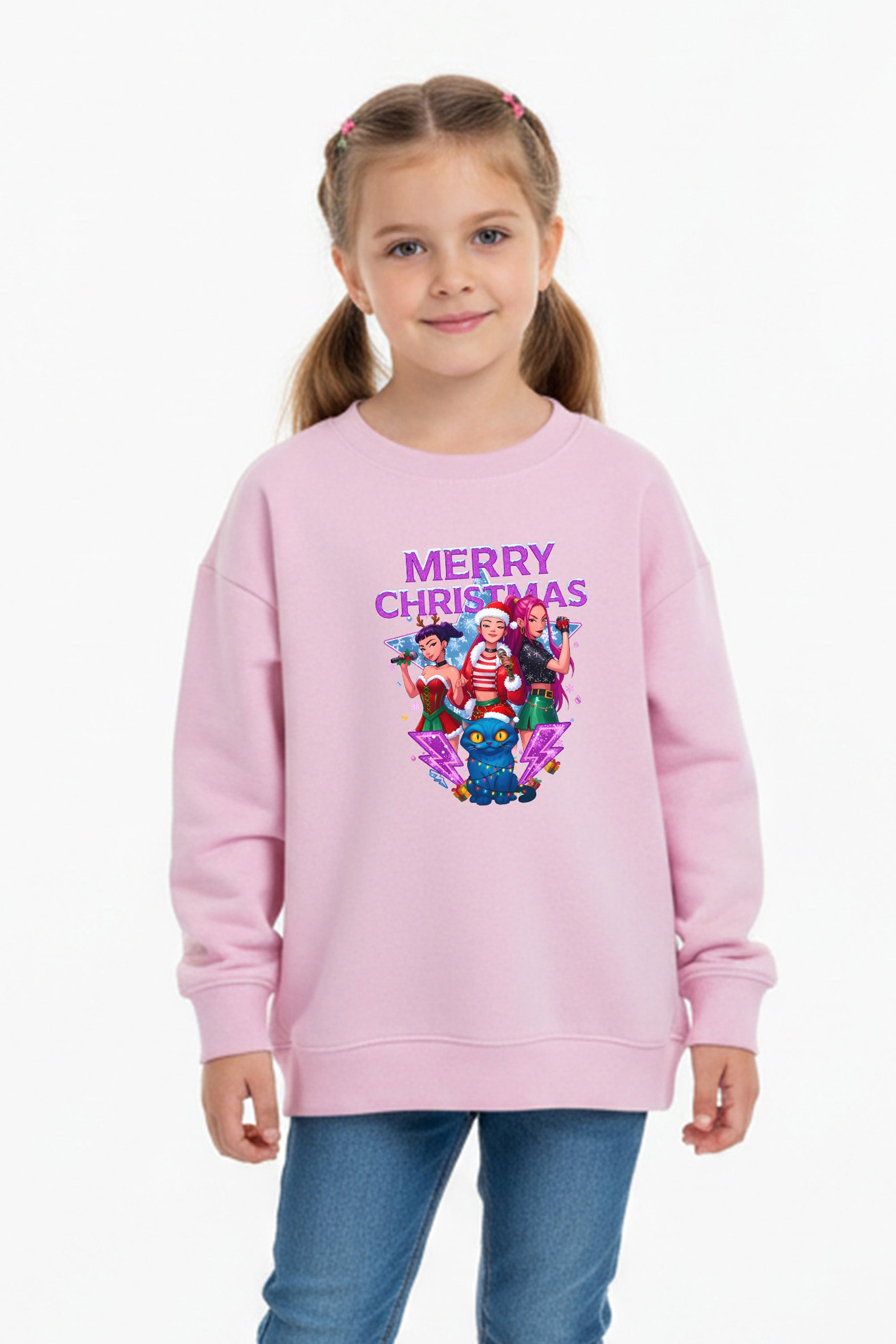 Kids Kpop Girls squad Christmas Printed Sweatshirt