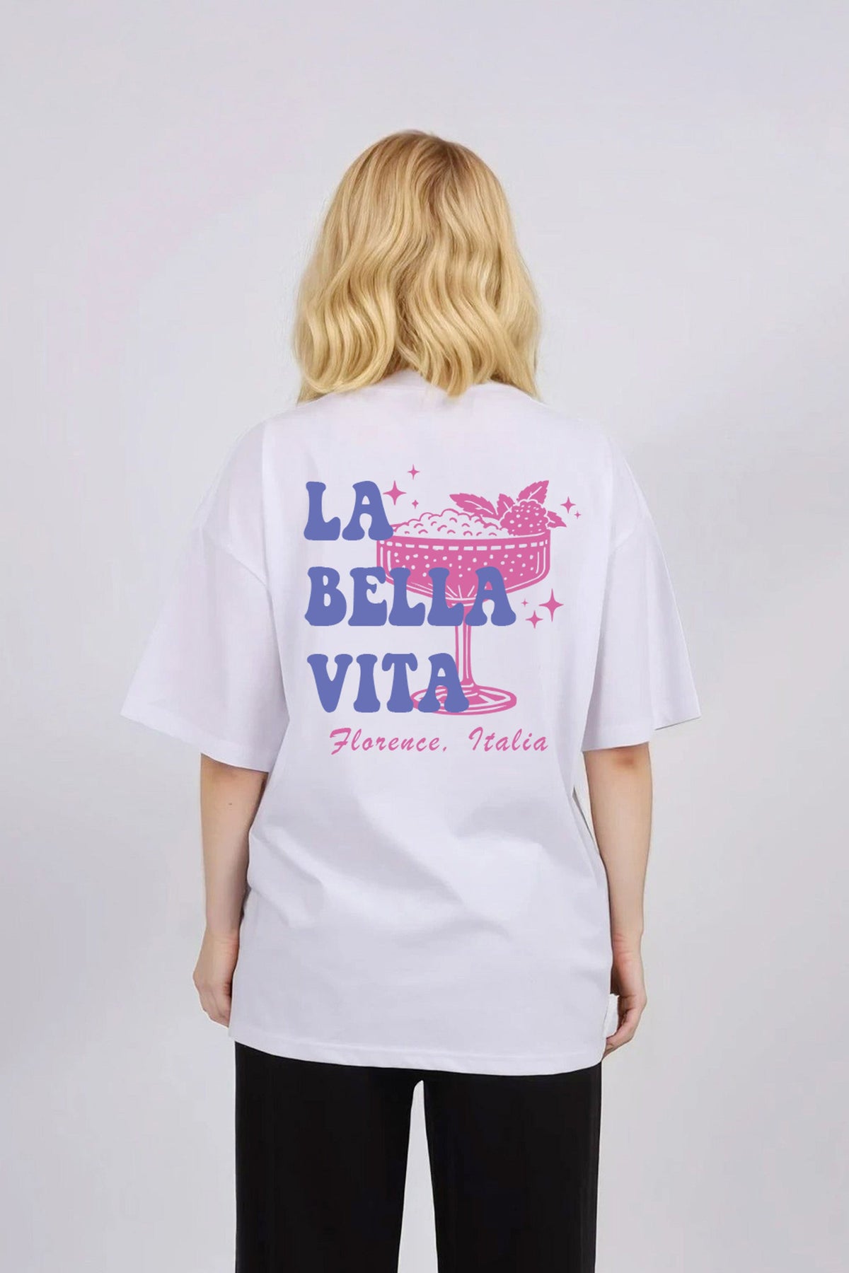 150GSM Oversized T-Shirts in La Bella Vita Print