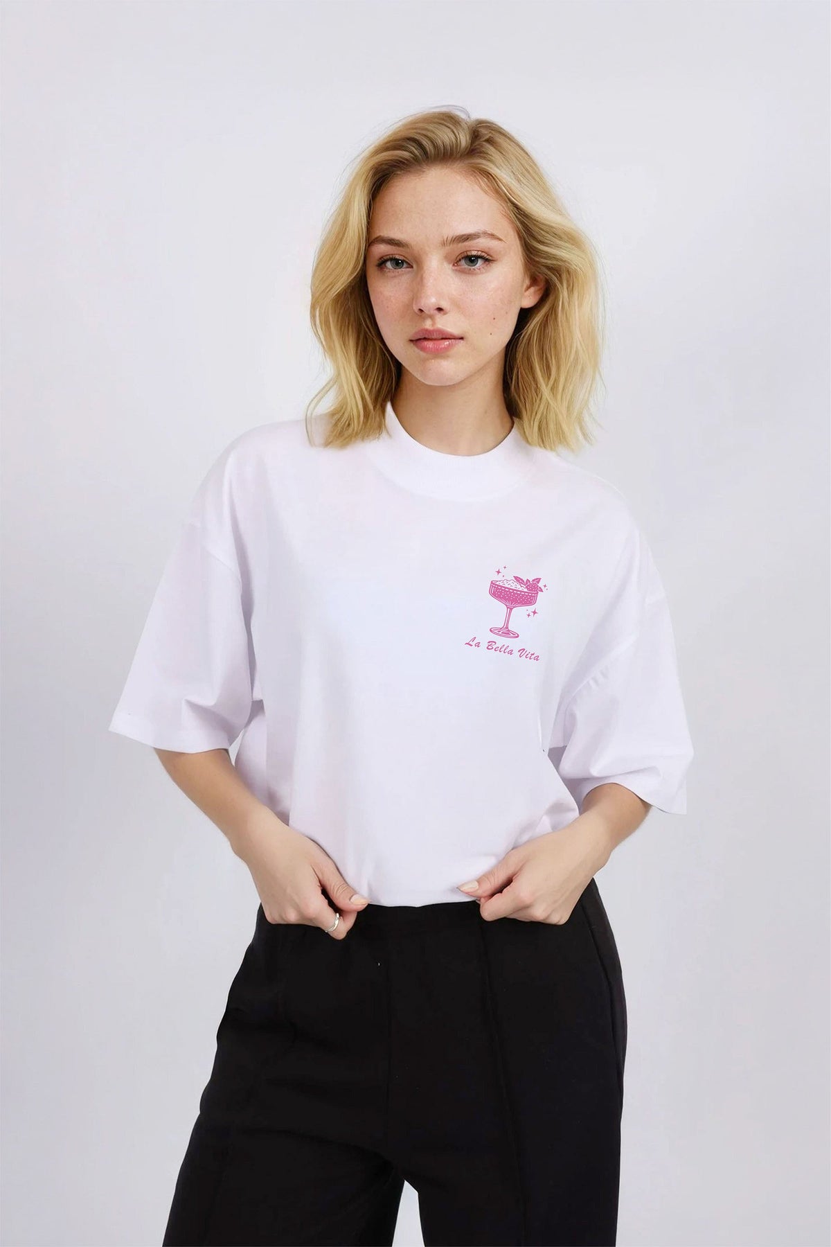 150GSM Oversized T-Shirts in La Bella Vita Print