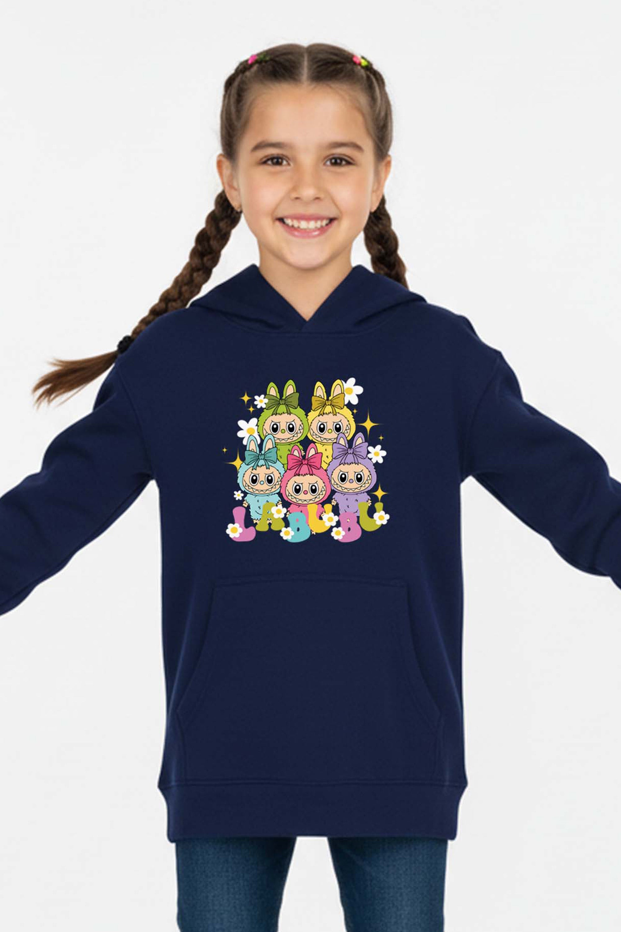 Kids Labubu Daisy Squad Printed Hoodie