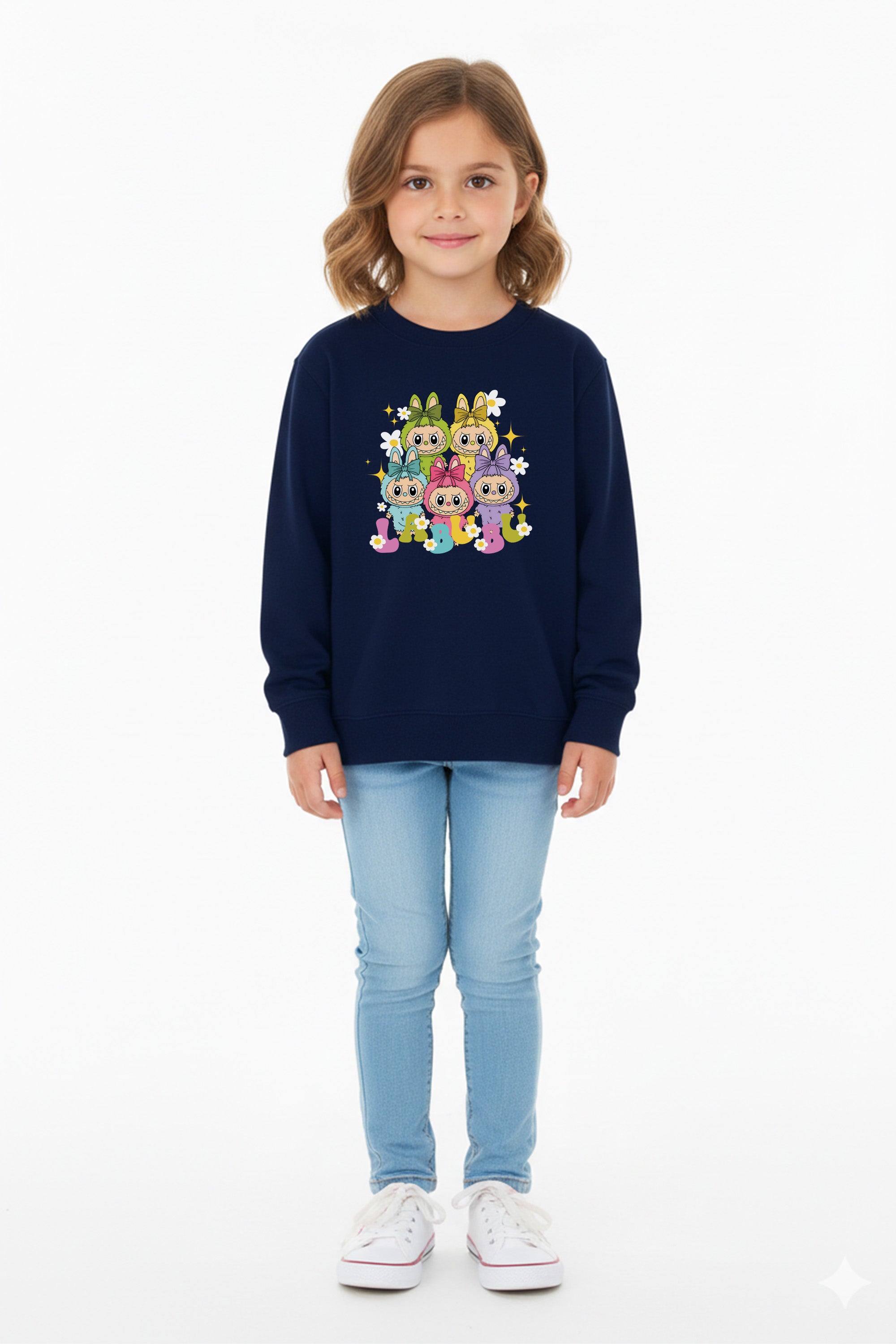 Kids Labubu Daisy Squad Printed Sweatshirt