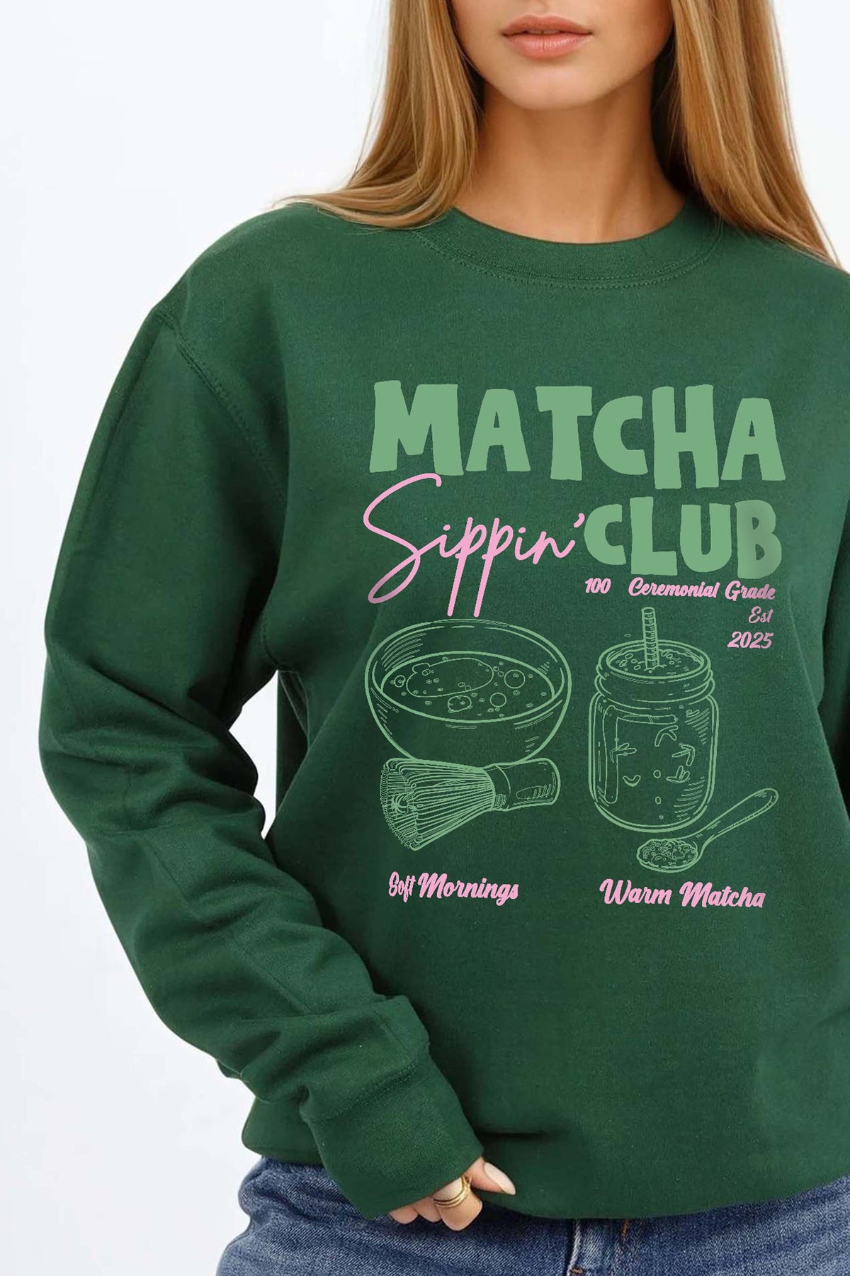 Matcha Club Printed Sweatshirt