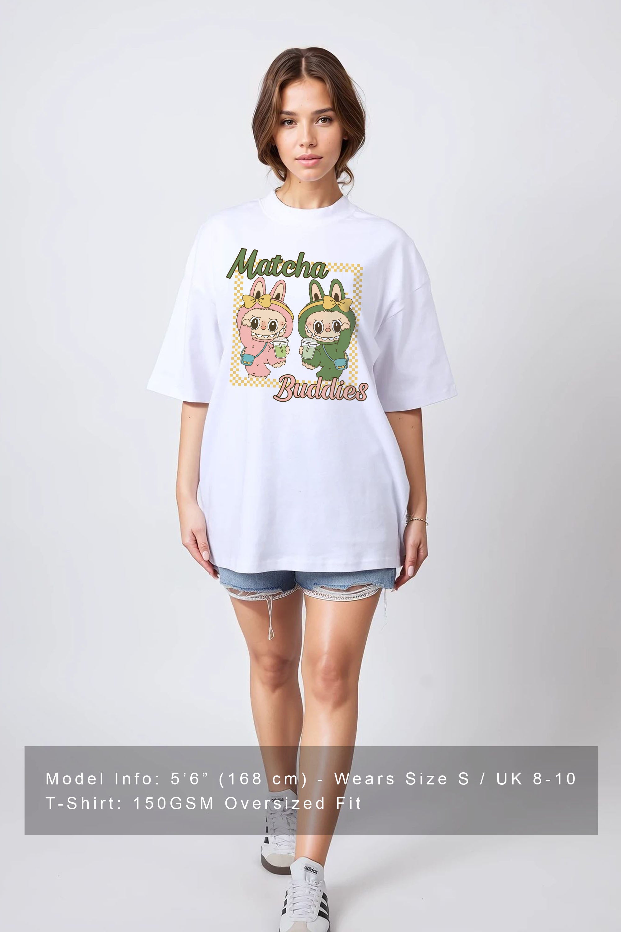 150GSM Oversized T-Shirt in Labubu Matcha Buddies Print
