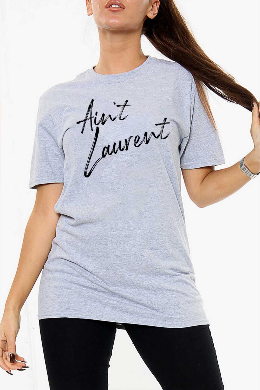 Ain't Laurent Oversized Slogan T-Shirt (Pack of 6)