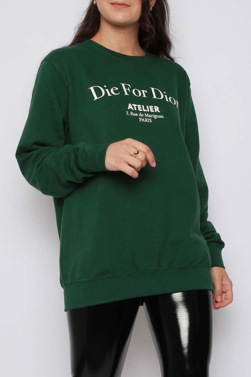 Die For Dior Slogan Oversized Sweatshirt (Pack of 6)