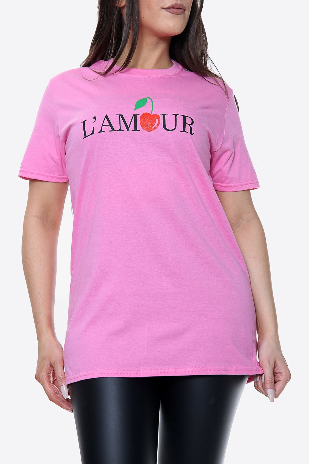 L'AMOUR Cherry Print Oversized T-Shirt