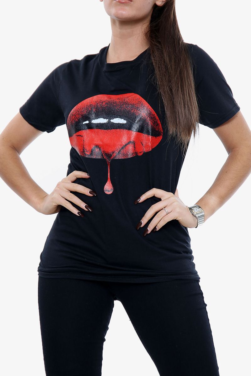 Red Lips Print Oversized T-Shirt (Pack of 6)