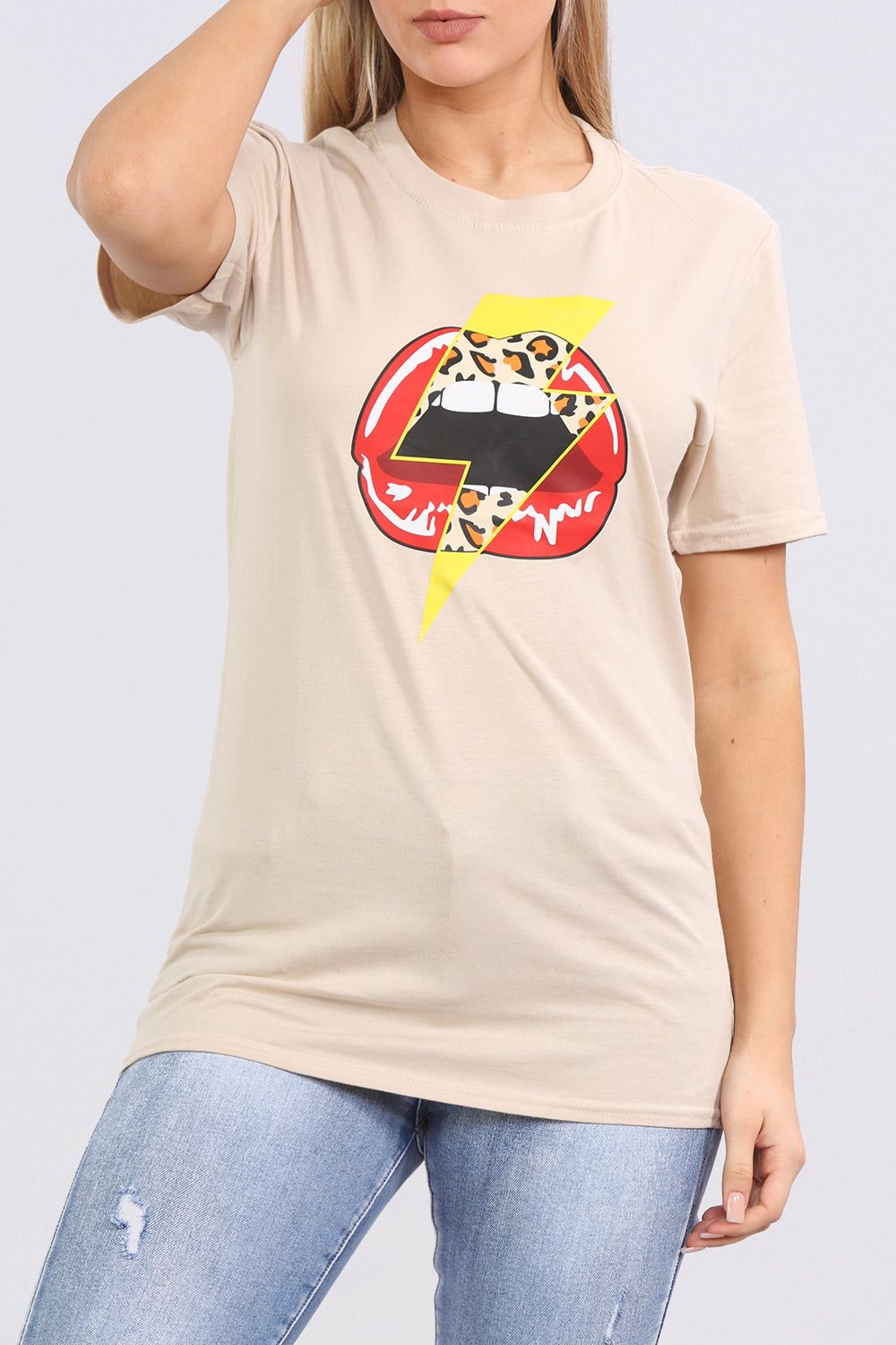 Lightning Lips Print T-Shirt (Pack of 6)