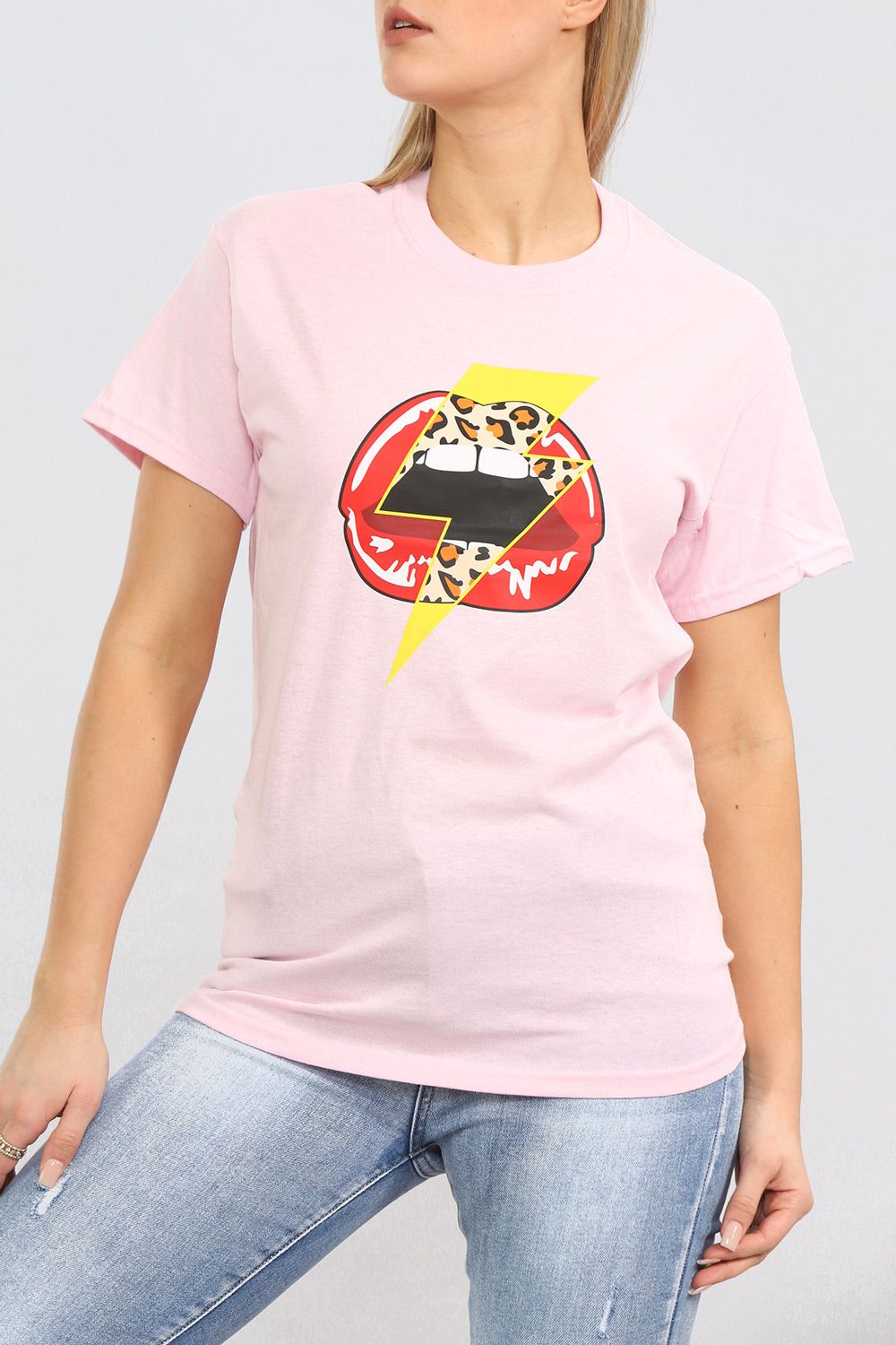 Lightning Lips Print T-Shirt (Pack of 6)