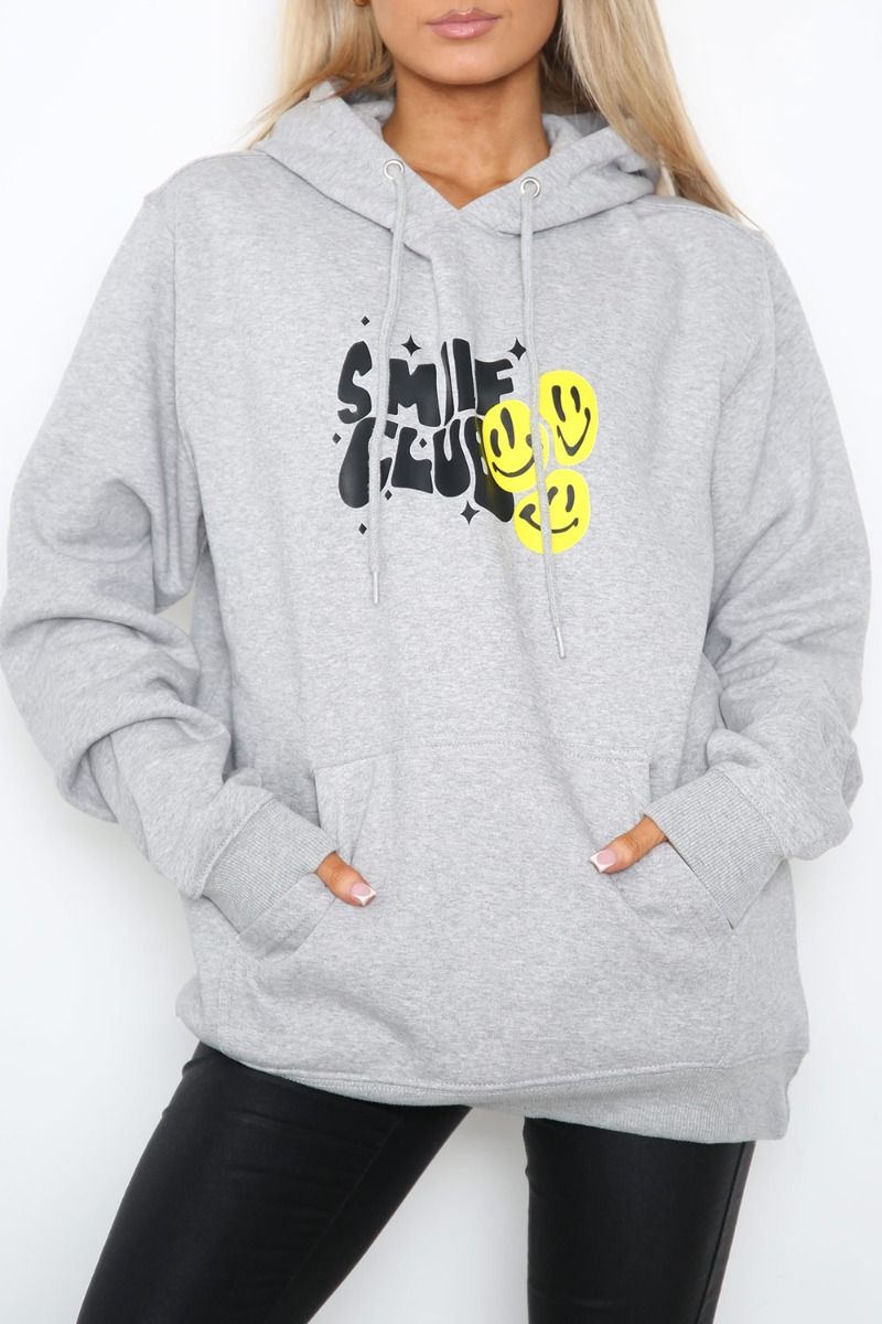 Smile Club Slogan Print Hoodie (Pack of 4)