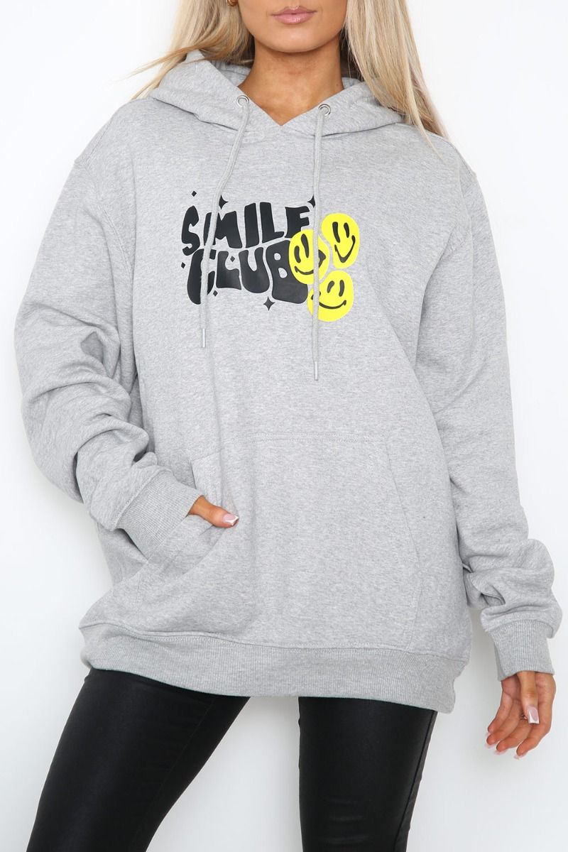 Smile Club Slogan Print Hoodie (Pack of 4)